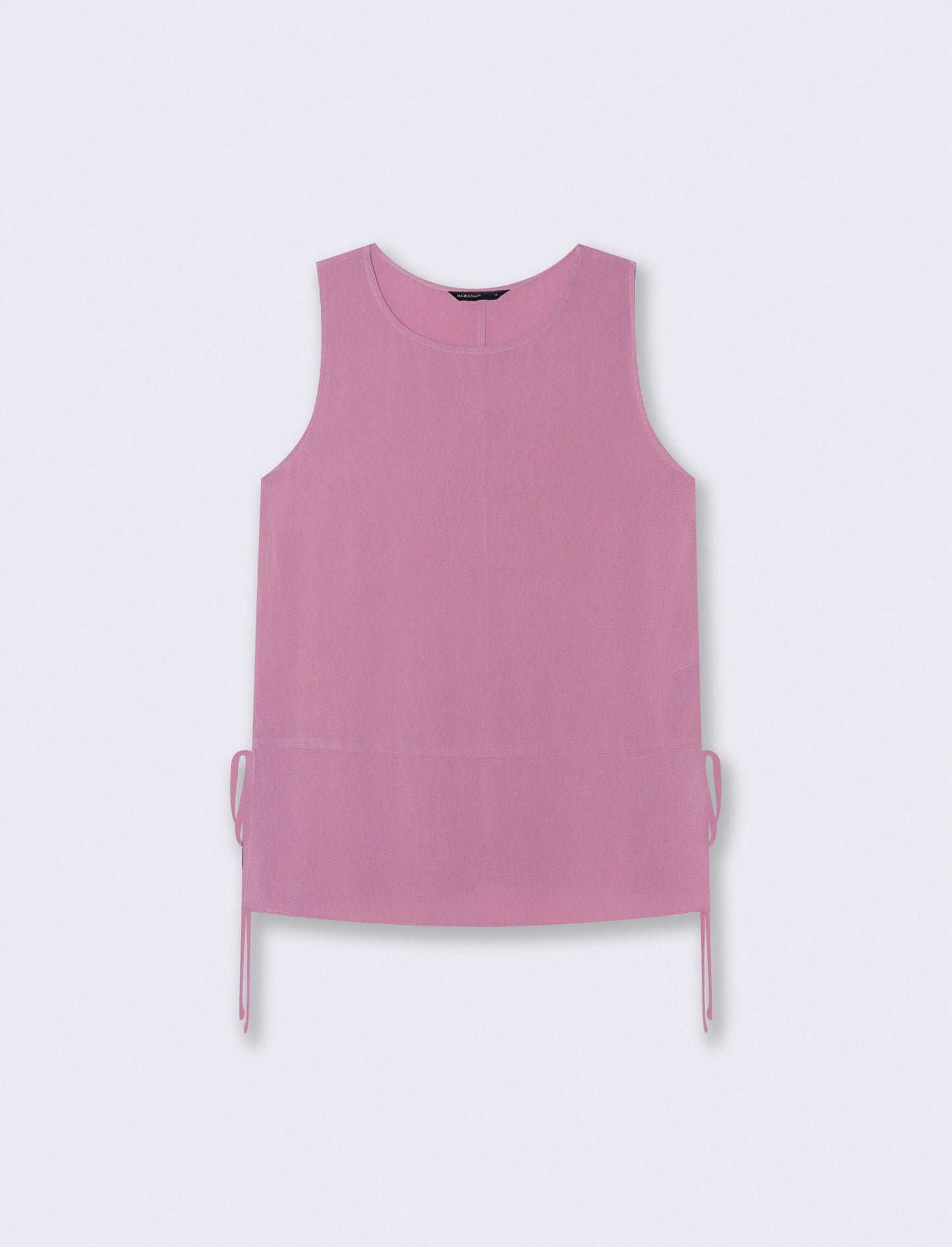 Sleeveless Blouse with Pockets and Ties - Pink
