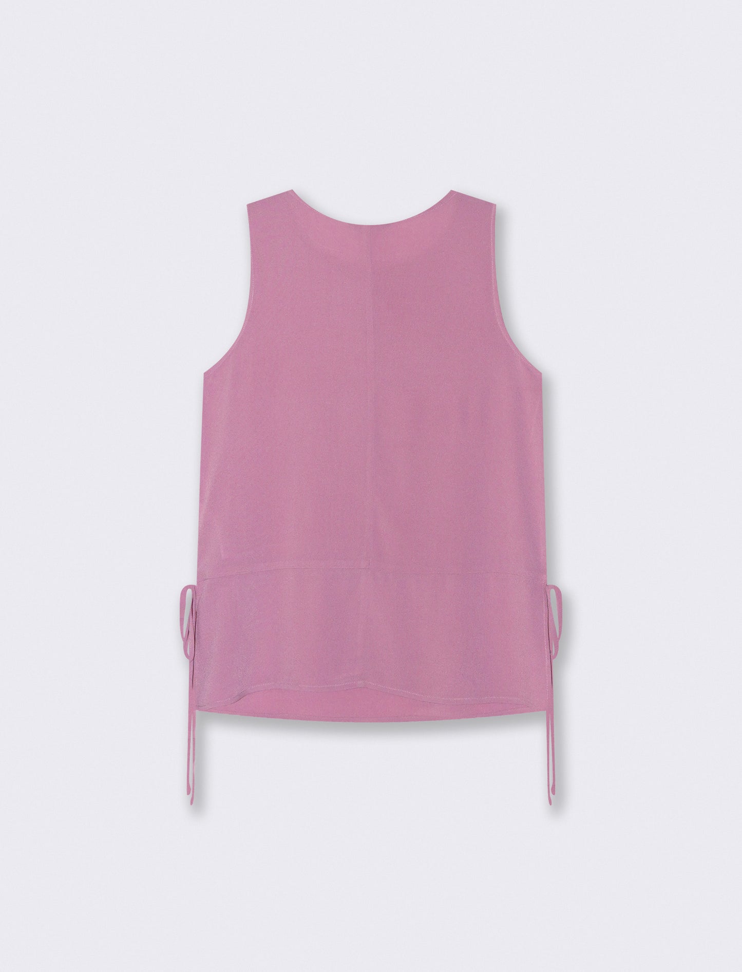 Sleeveless Blouse with Pockets and Ties - Pink