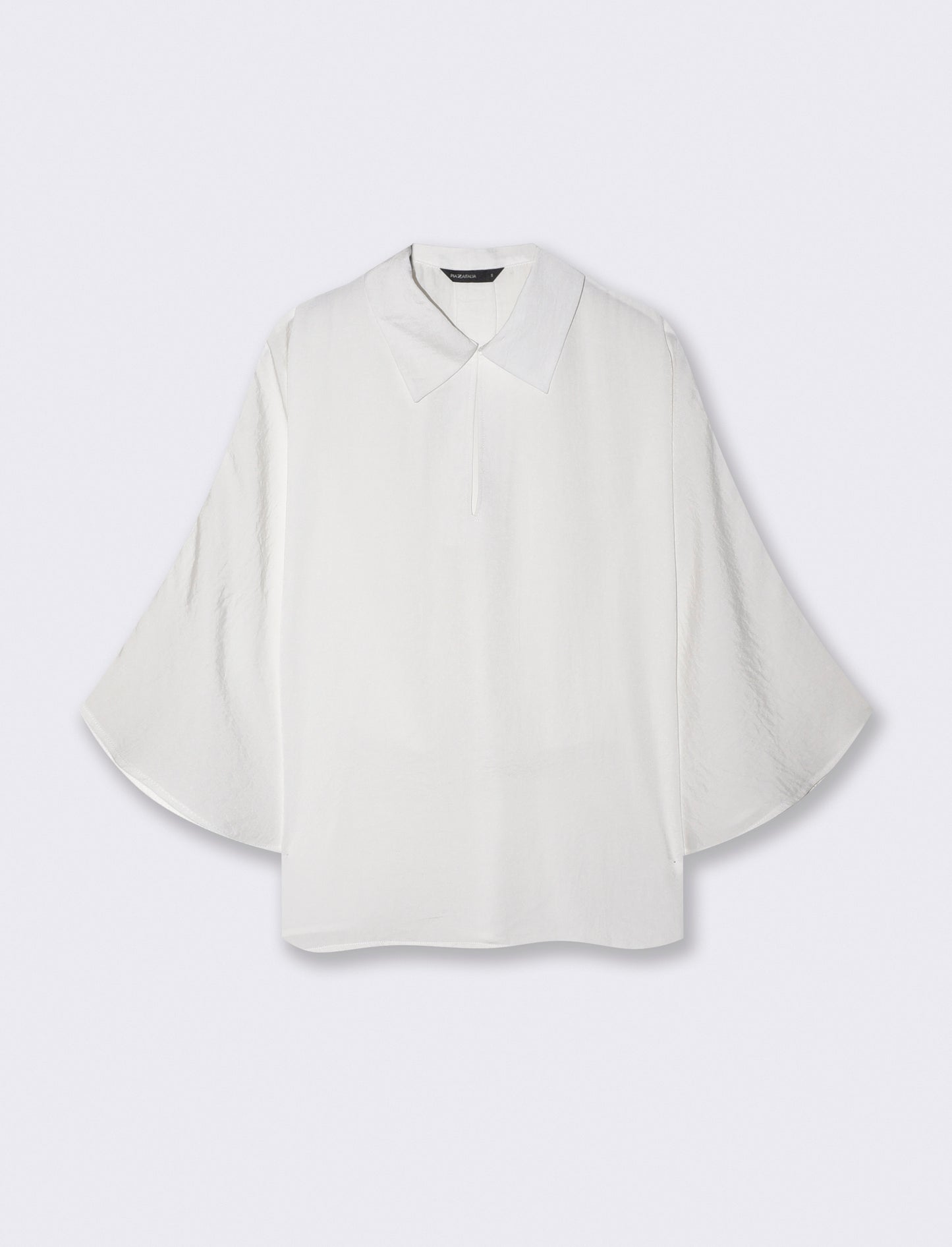 Camicia kimono con scollo a V ampia - Bianco latte