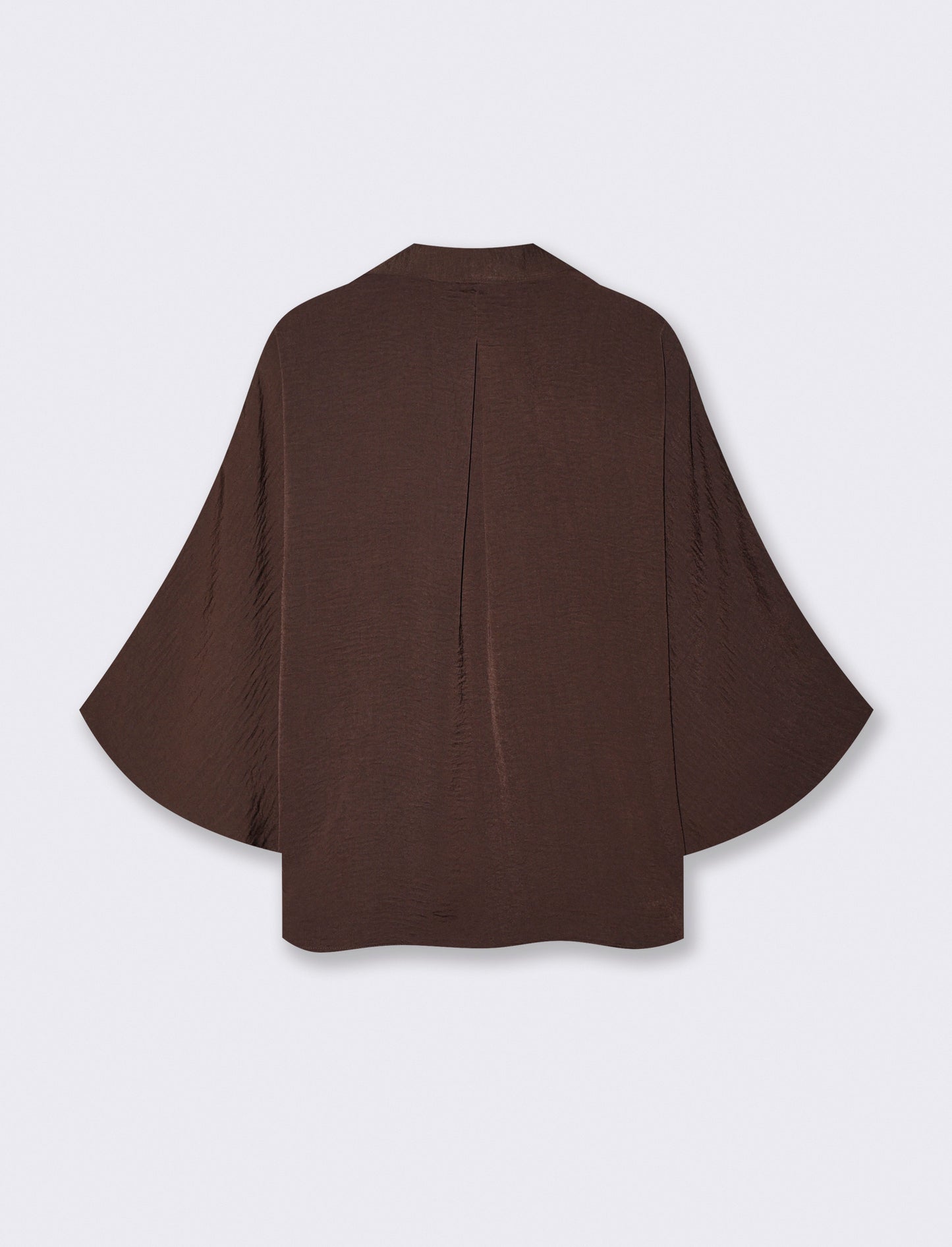 Camicia kimono con scollo a V ampia - Moro