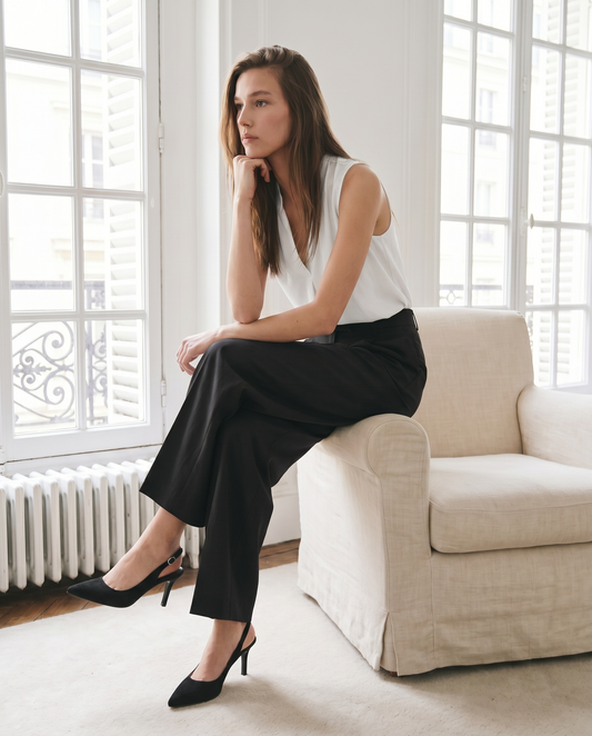 Pantalone con Elastico Dietro - Nero