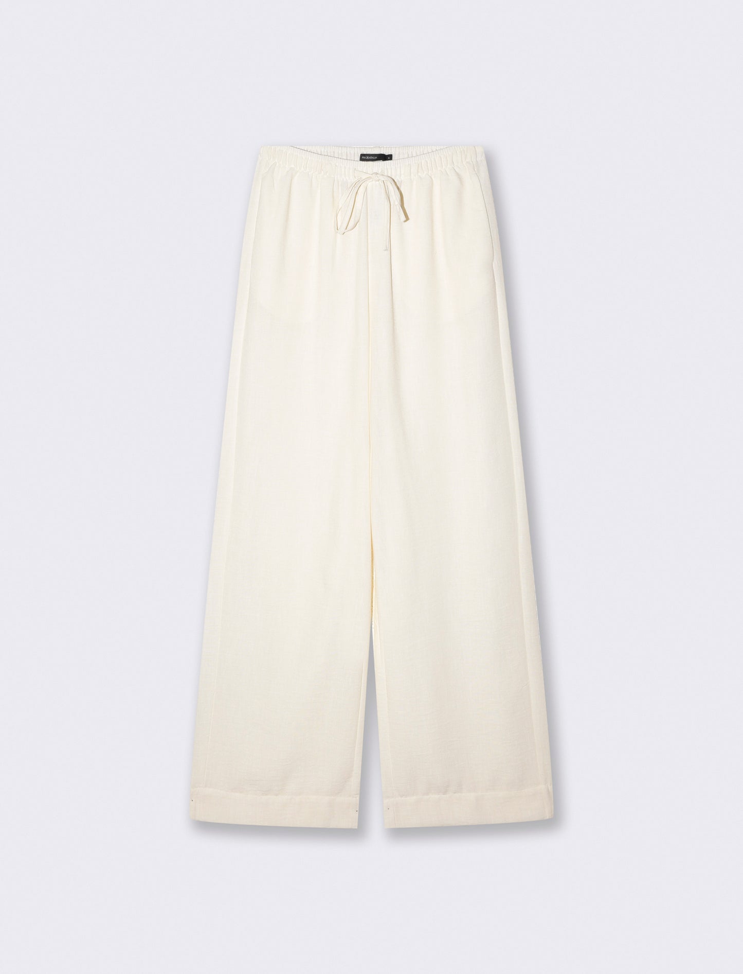 Pantalone Dritto Morbido con Coulisse - Bianco latte