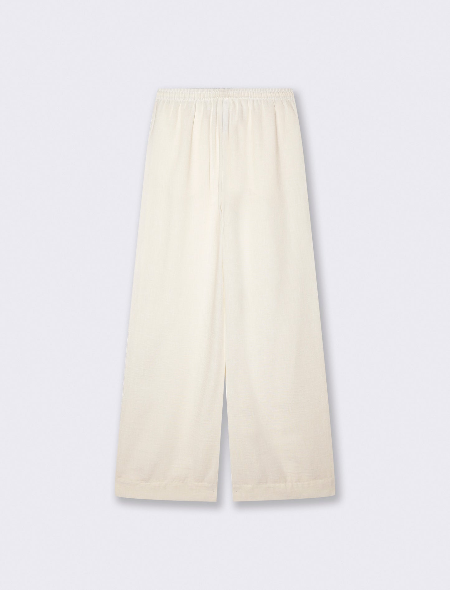 Pantalone Dritto Morbido con Coulisse - Bianco latte