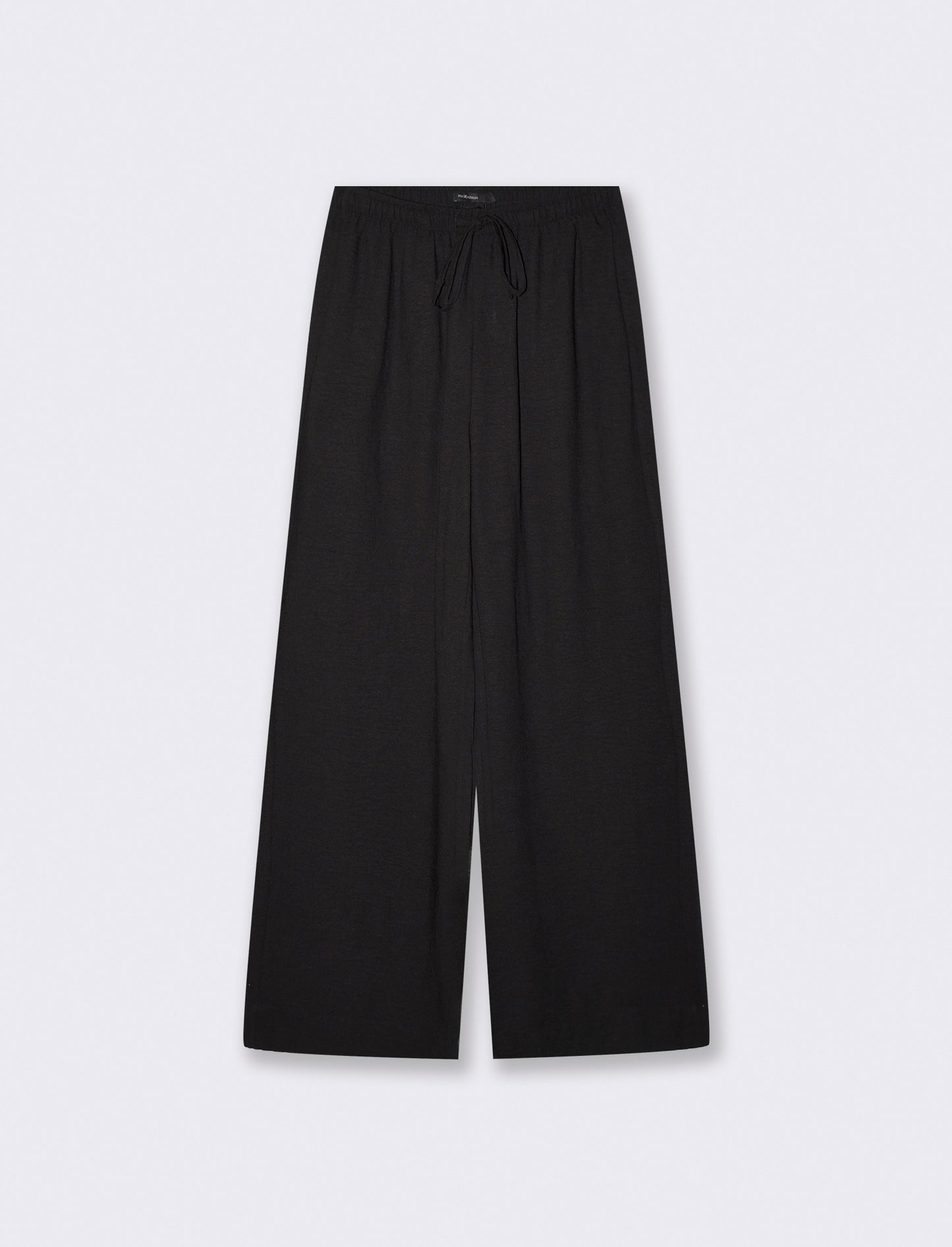 Pantalone Dritto Morbido con Coulisse - Nero