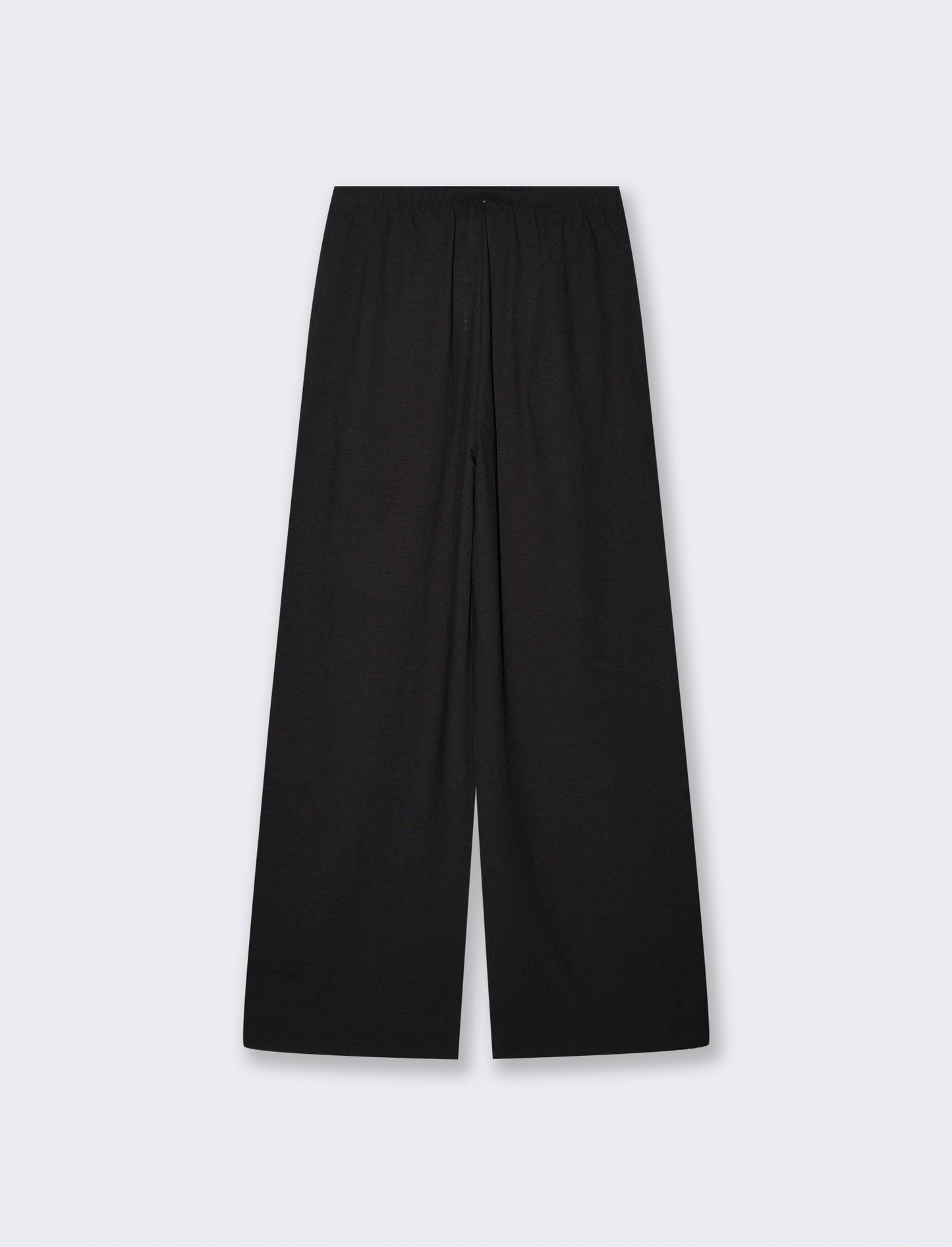 Pantalone Dritto Morbido con Coulisse - Nero