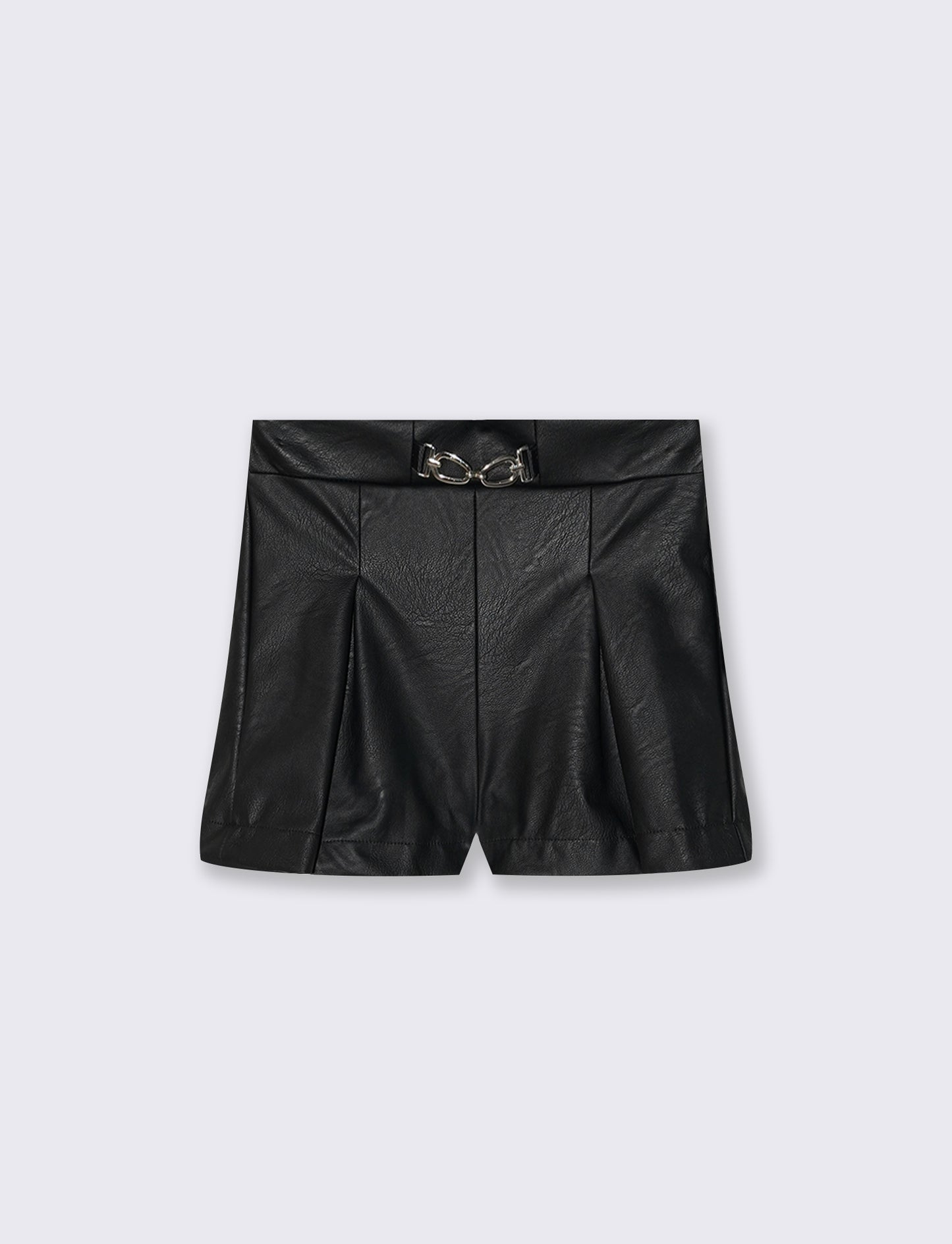Short elegante in finta pelle. - Nero
