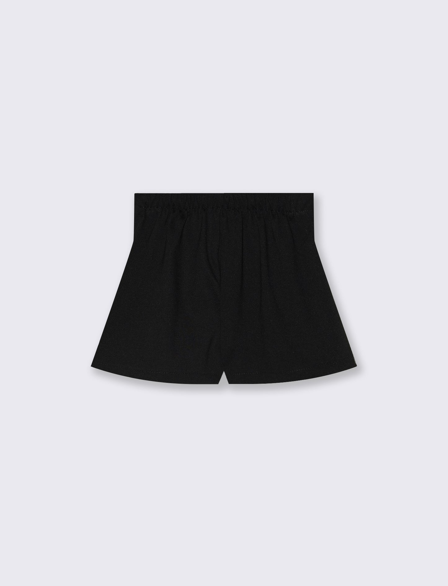 Short finta gonna con applicazione in metallo. - Nero