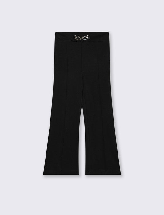 Pantaloni eleganti in punto milano. - Nero