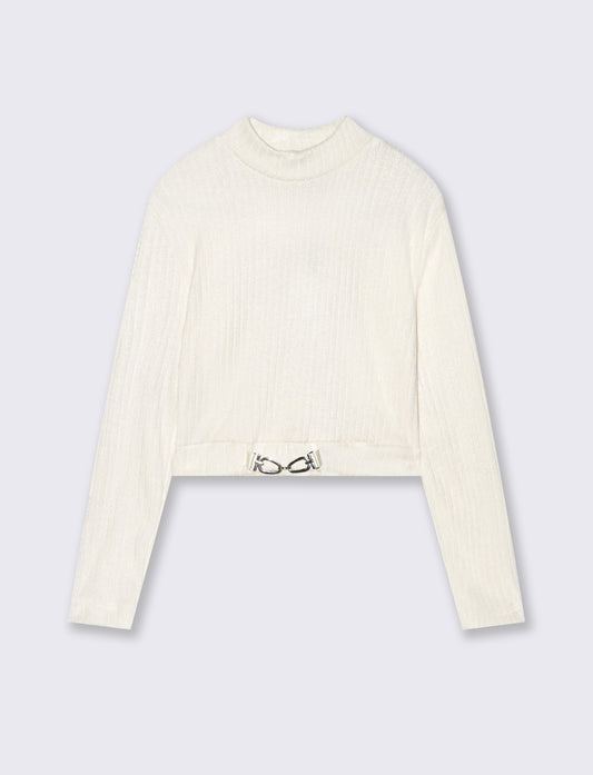 Maglia mezzo collo - Bianco panna