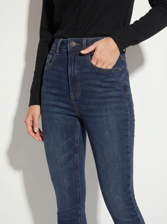 Jeggings super skinny high waist 5 tasche - DENIM SCURO