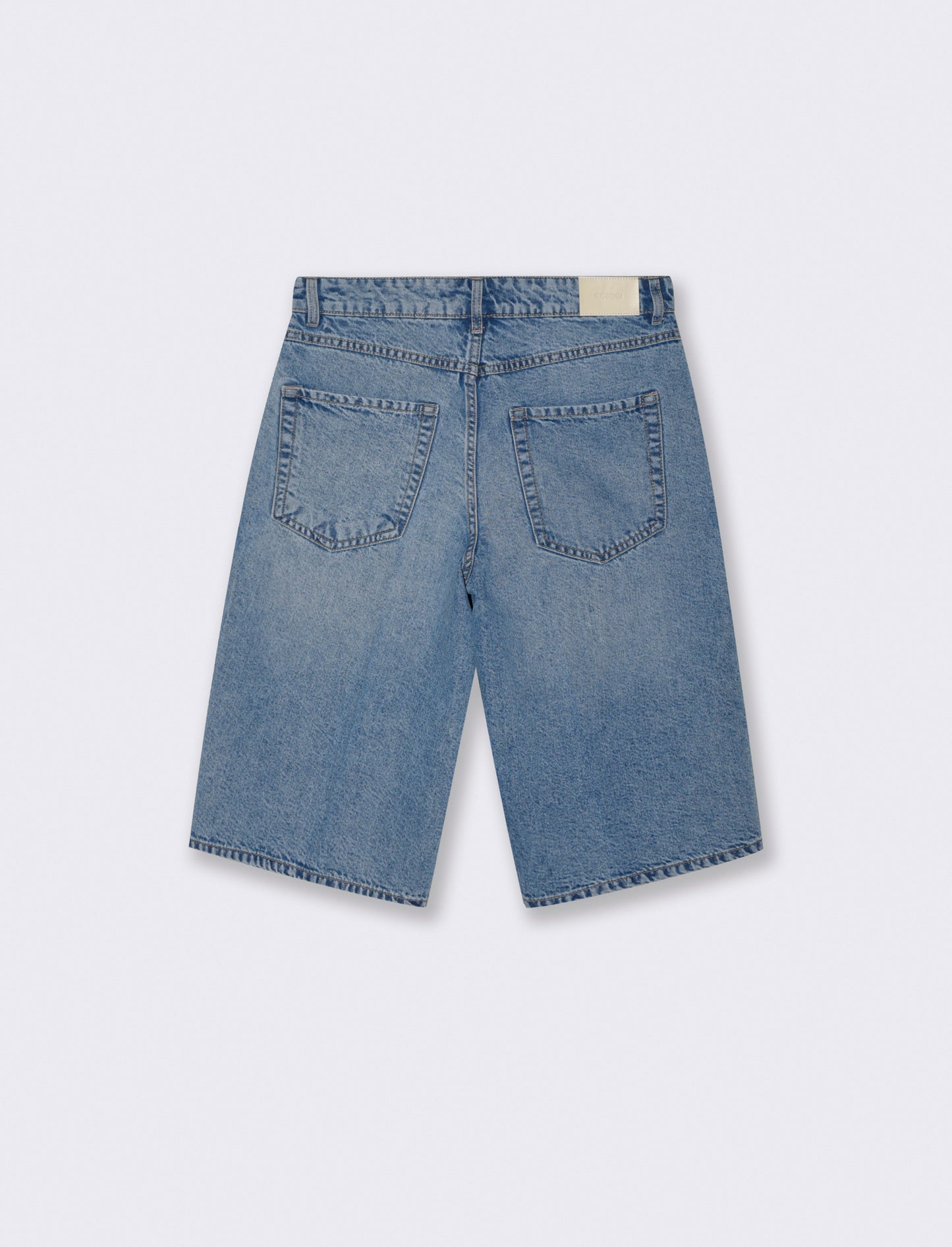 Bermuda denim wide leg vita media - Denim
