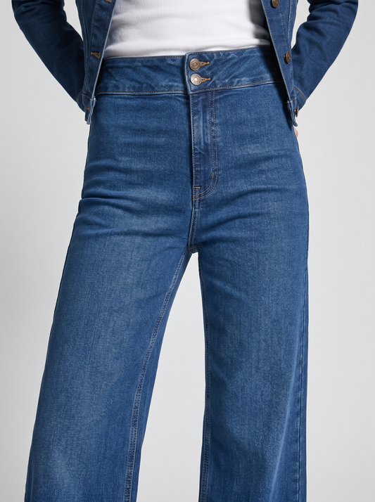 Jeggins bootcut vita alta eleganti - Denim