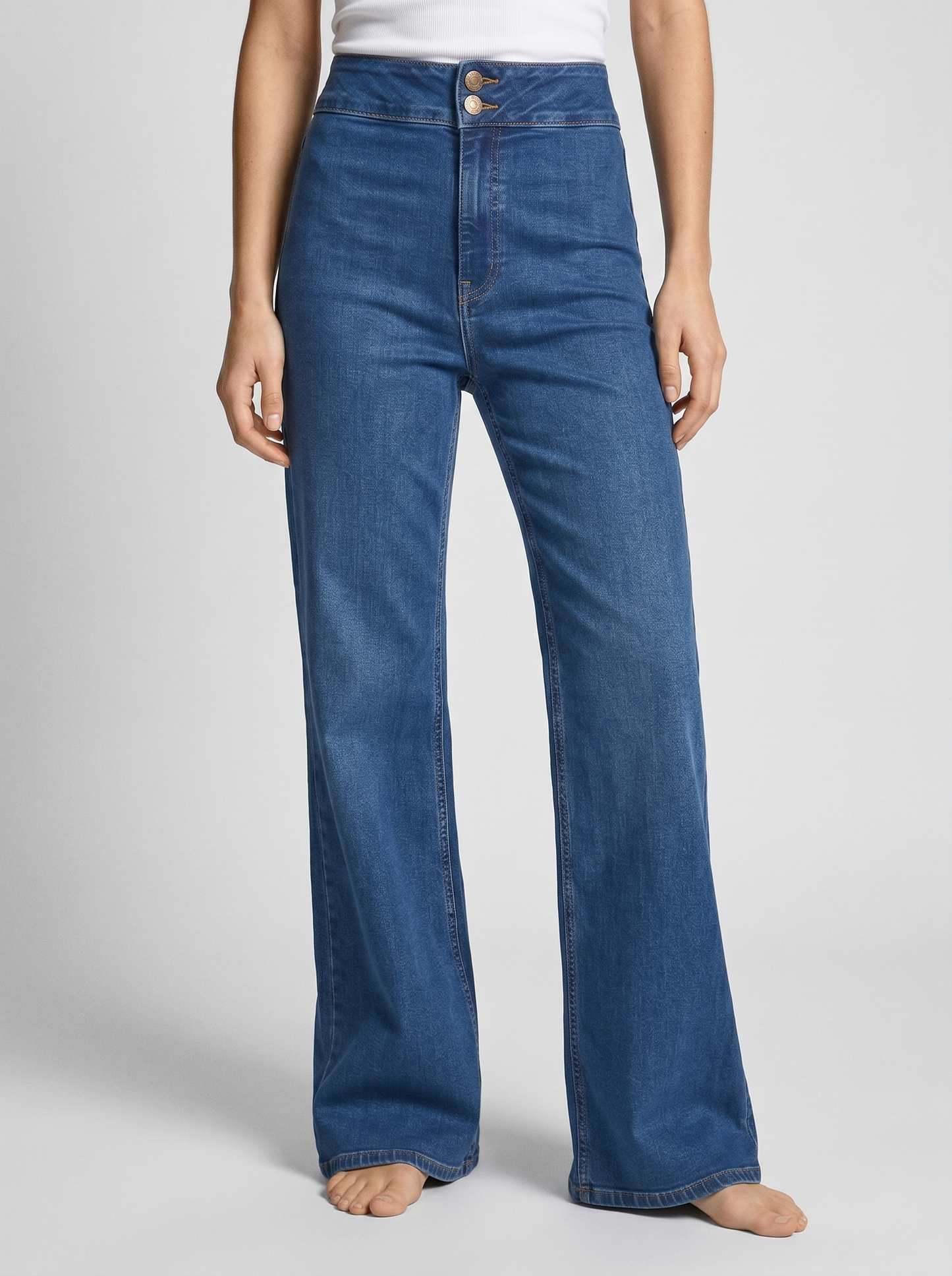 Jeggins bootcut vita alta eleganti - Denim