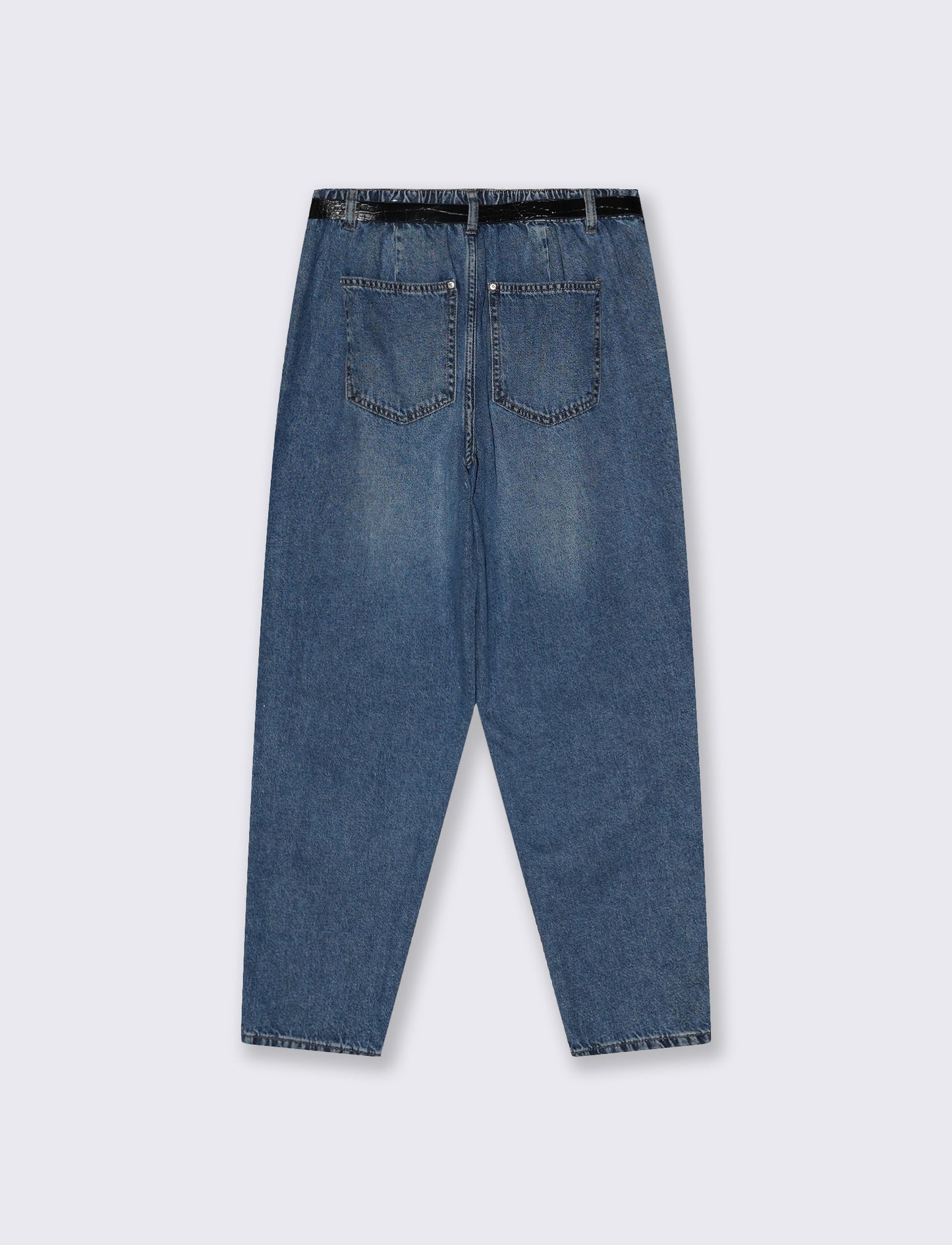 Jeans con cintura e vita arricciata - Denim