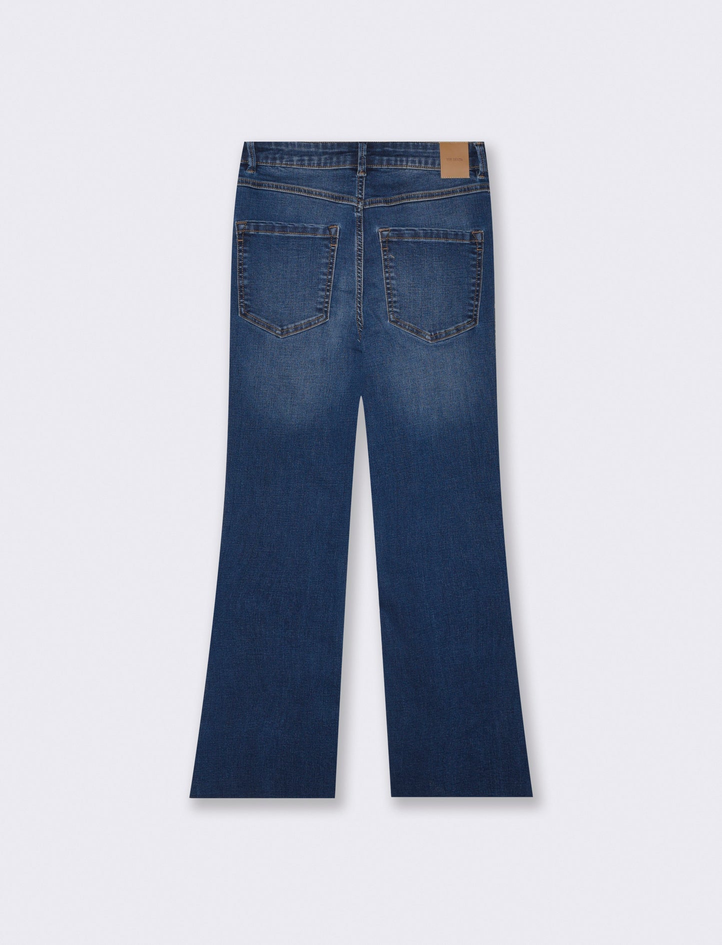 Jeans cropped flare a vita alta cinque tasche - DENIM SCURO