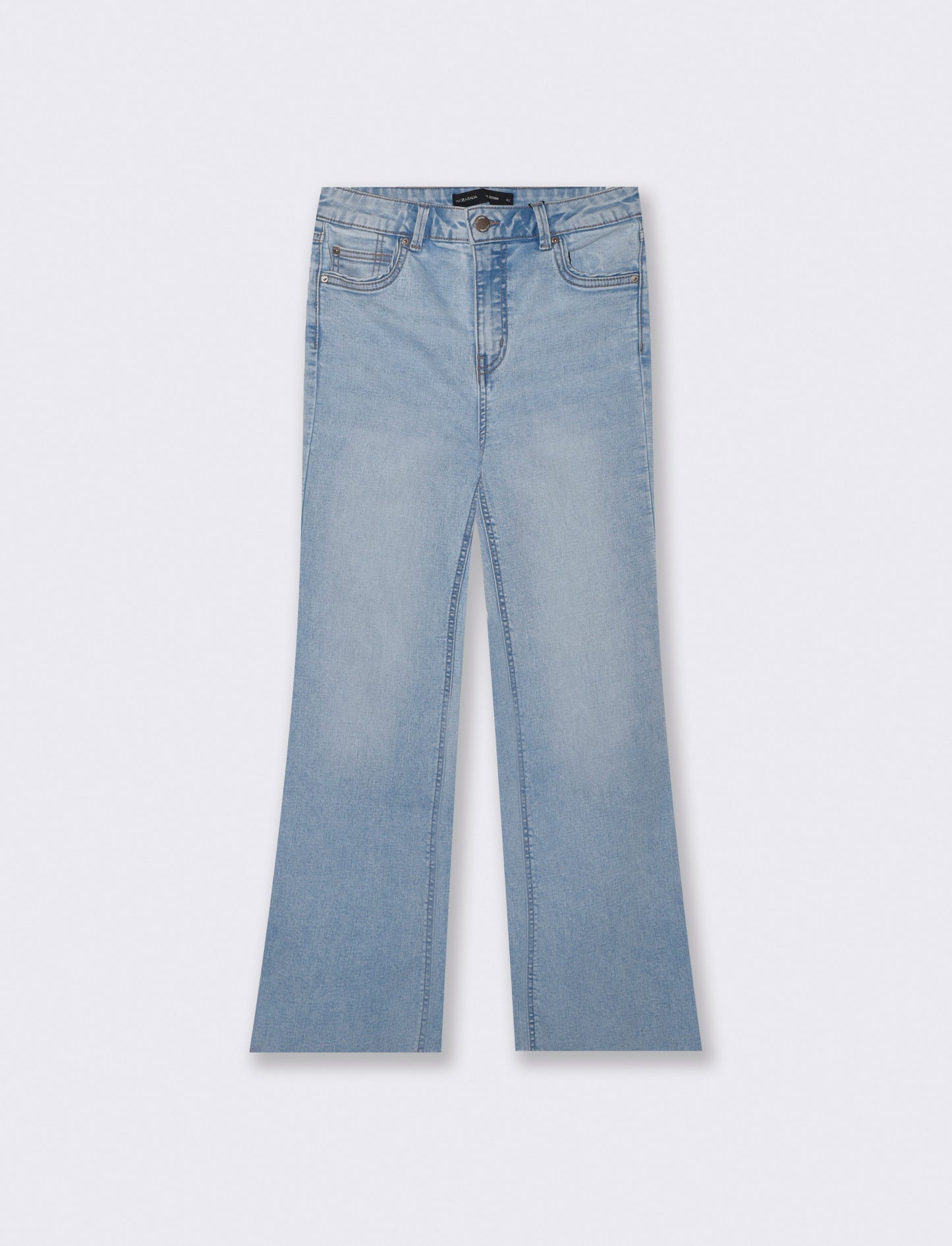 Jeans cropped flare a vita alta cinque tasche - Denim