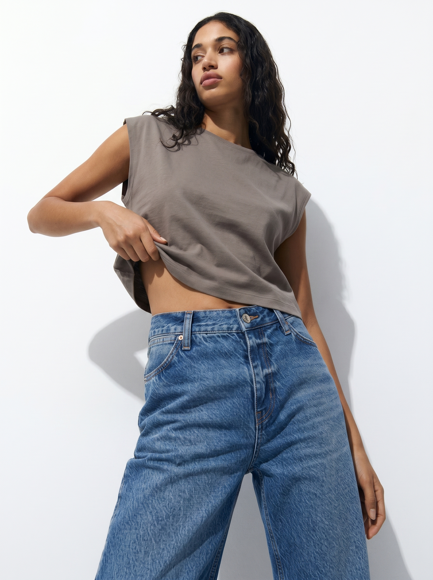 JEANS STRAIGHT LEG a vita bassa 5 tasche - Denim