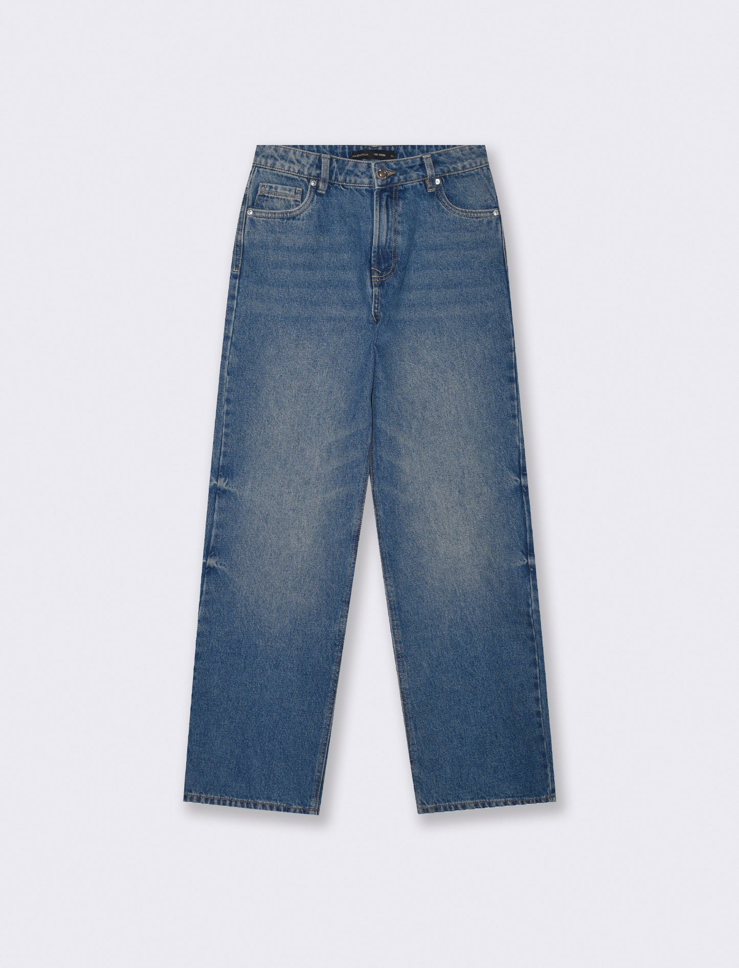 Jeans wide leg a vita alta - Denim