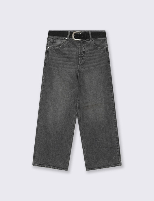 Jeans coulotte wide leg eleganti e versatili - Nero