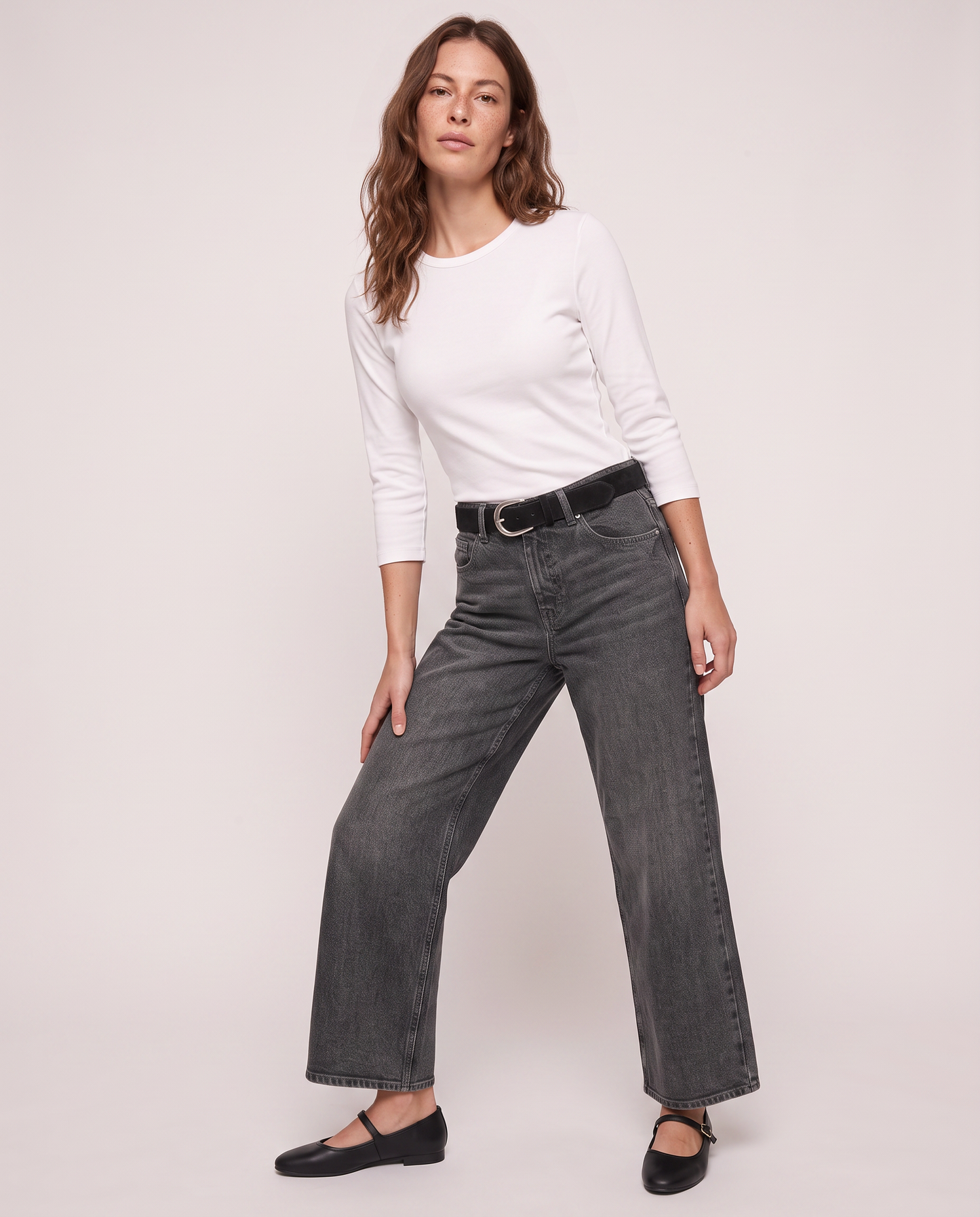 Jeans coulotte wide leg eleganti e versatili - Nero