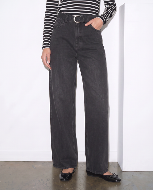 Jeans coulotte wide leg - Nero