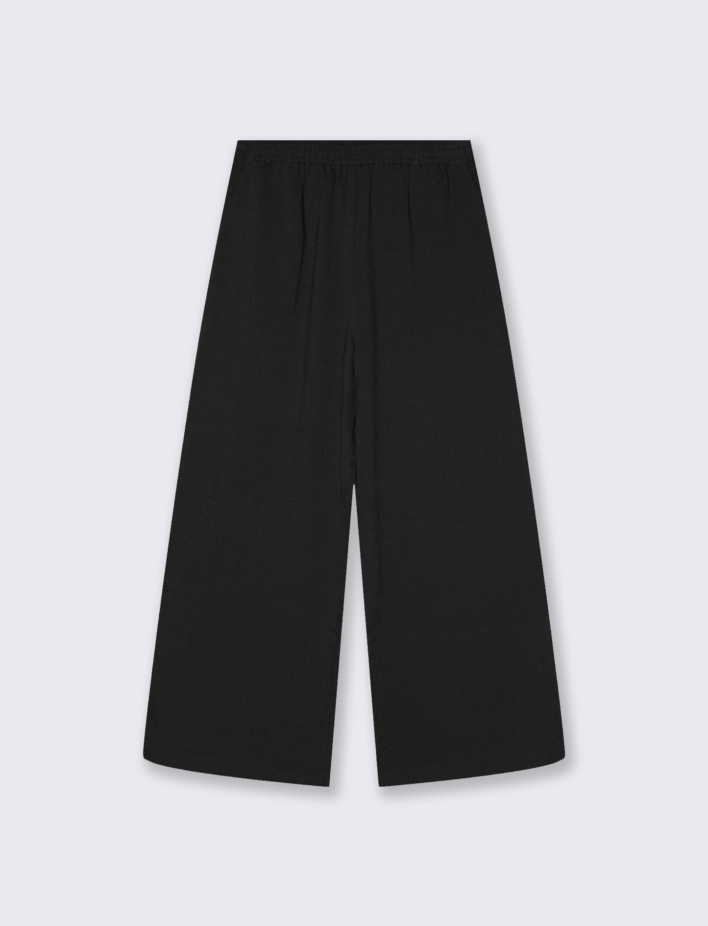 Wide-leg trousers with elastic waistband - Black