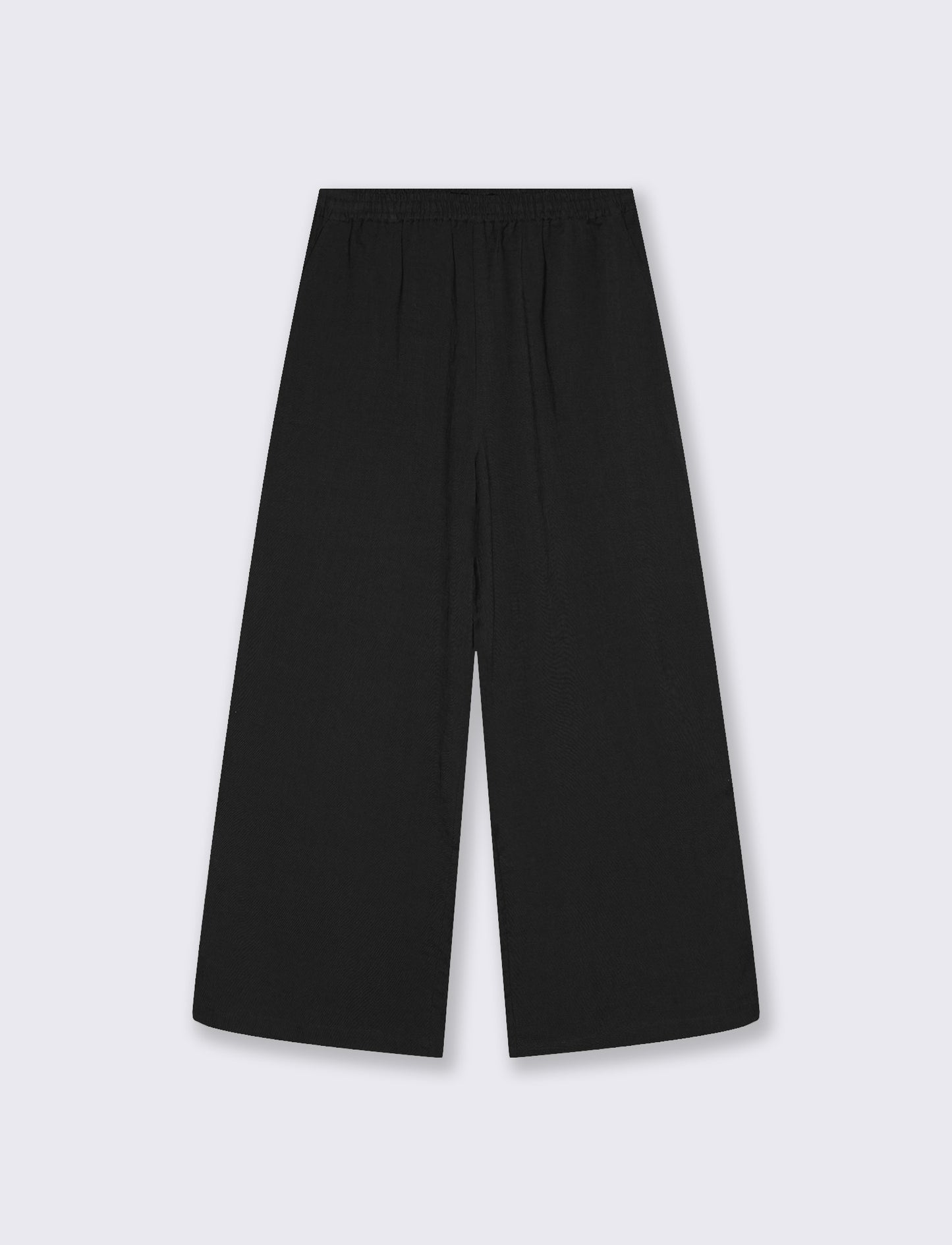Wide-leg trousers with elastic waistband - Black