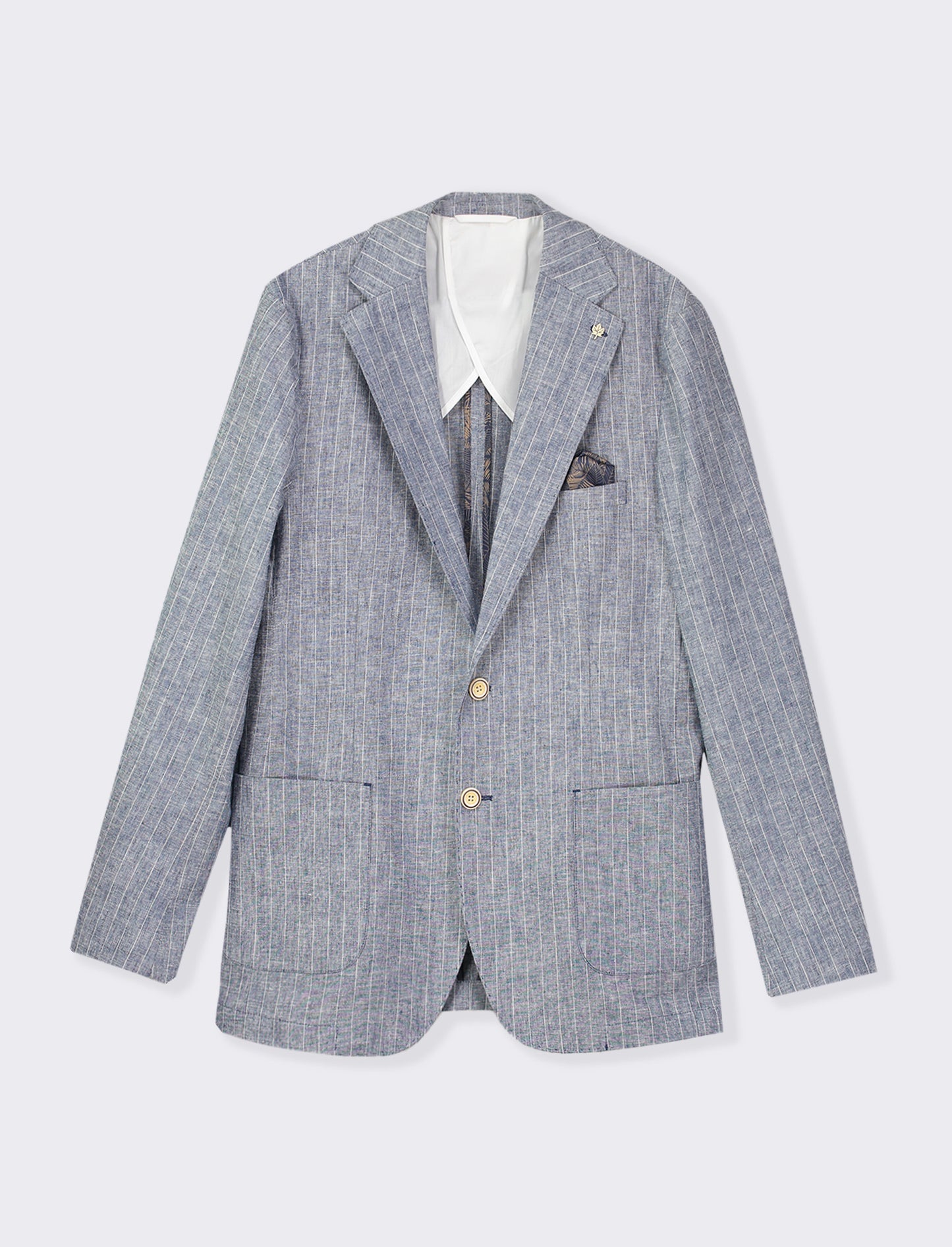 Blazer da completo tessuto linen blend - Blu