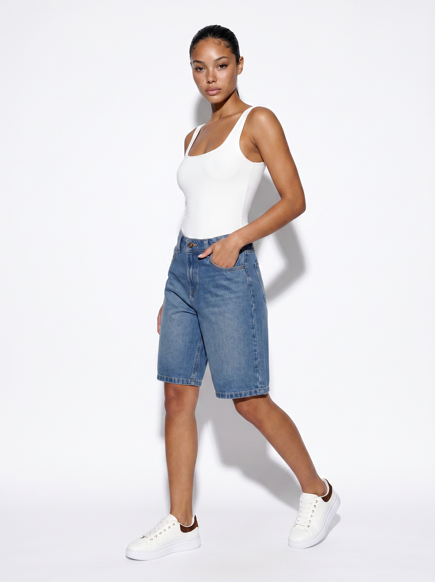Bermuda baggy low waist 5 tasche - Denim