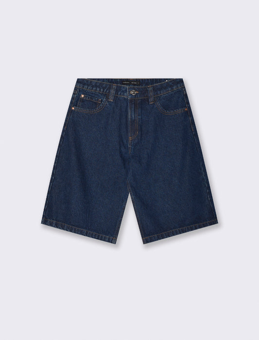 Bermuda baggy low waist 5 tasche - DENIM SCURO