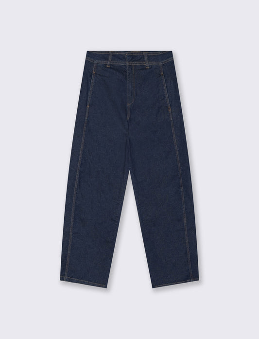 Jeans barrel a vita media alta - DENIM SCURO