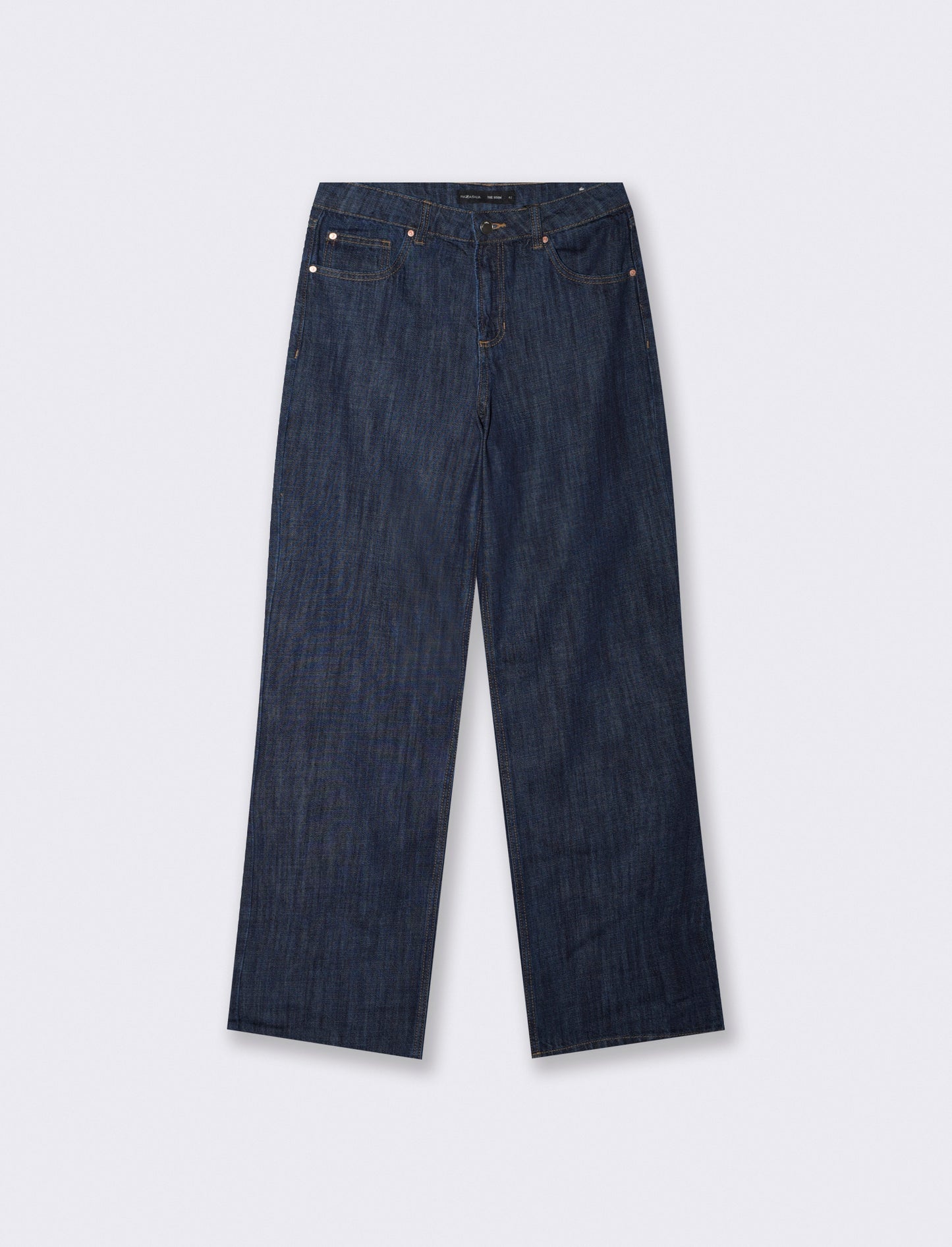 Jeans wide leg high waist 5 tasche - DENIM SCURO