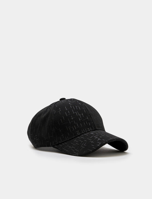 Denim Effect Adjustable Men's Baseball Cap - Black