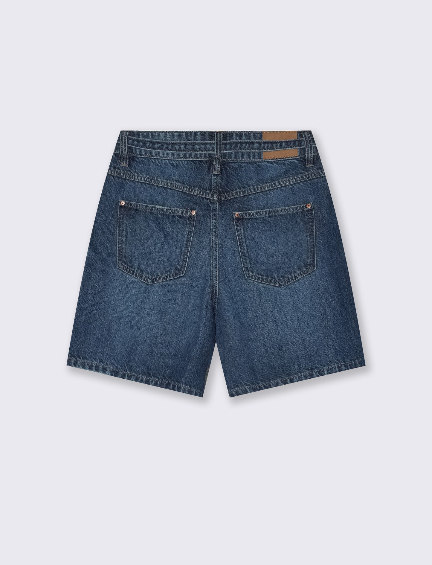 Short in denim vita alta 5 tasche - Denim