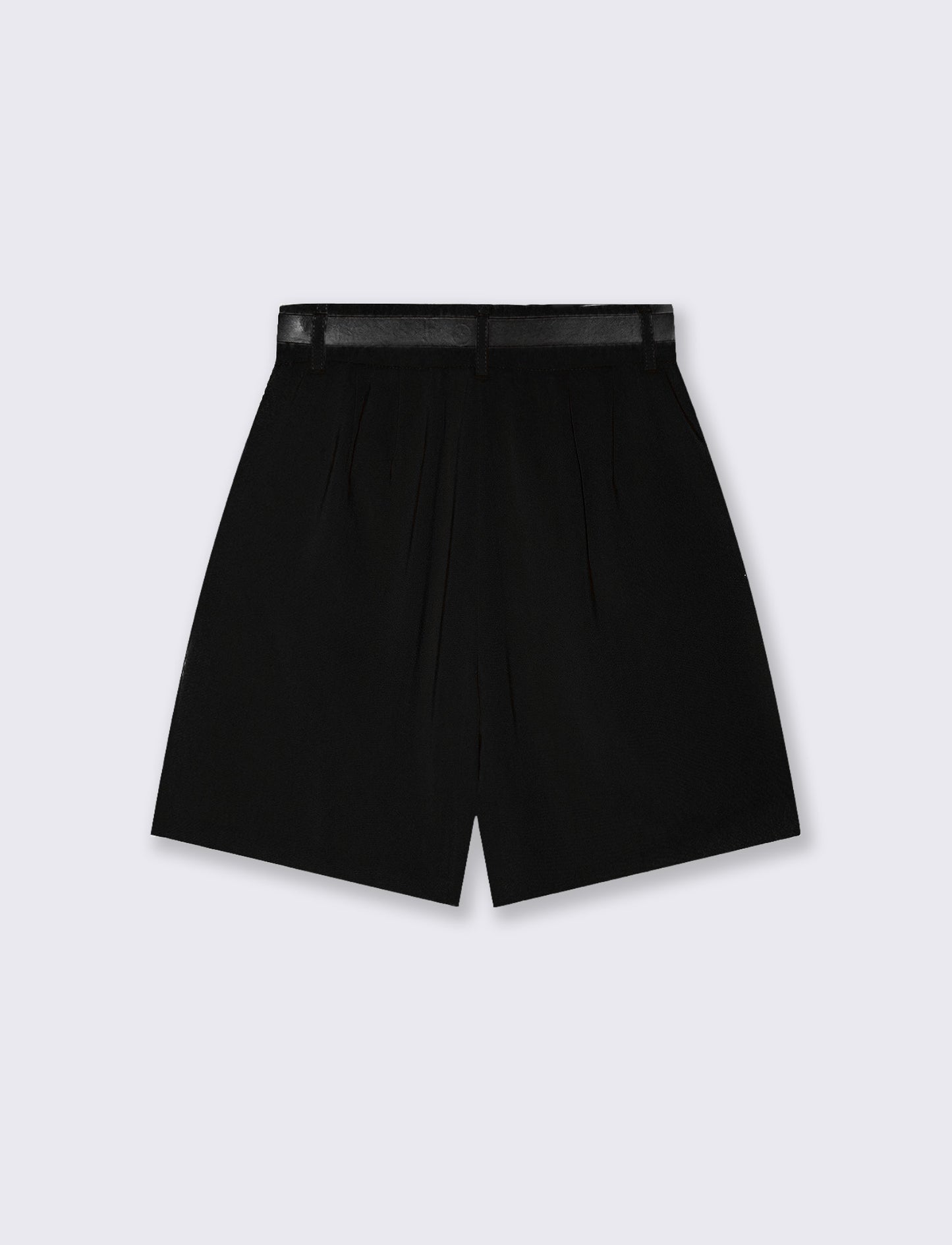 Trendy and Versatile Belted Shorts - Black