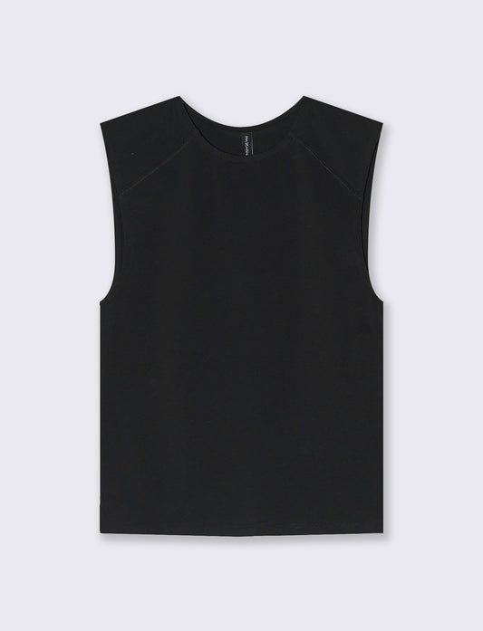 Top Smanicato Aderente Elegante - Nero