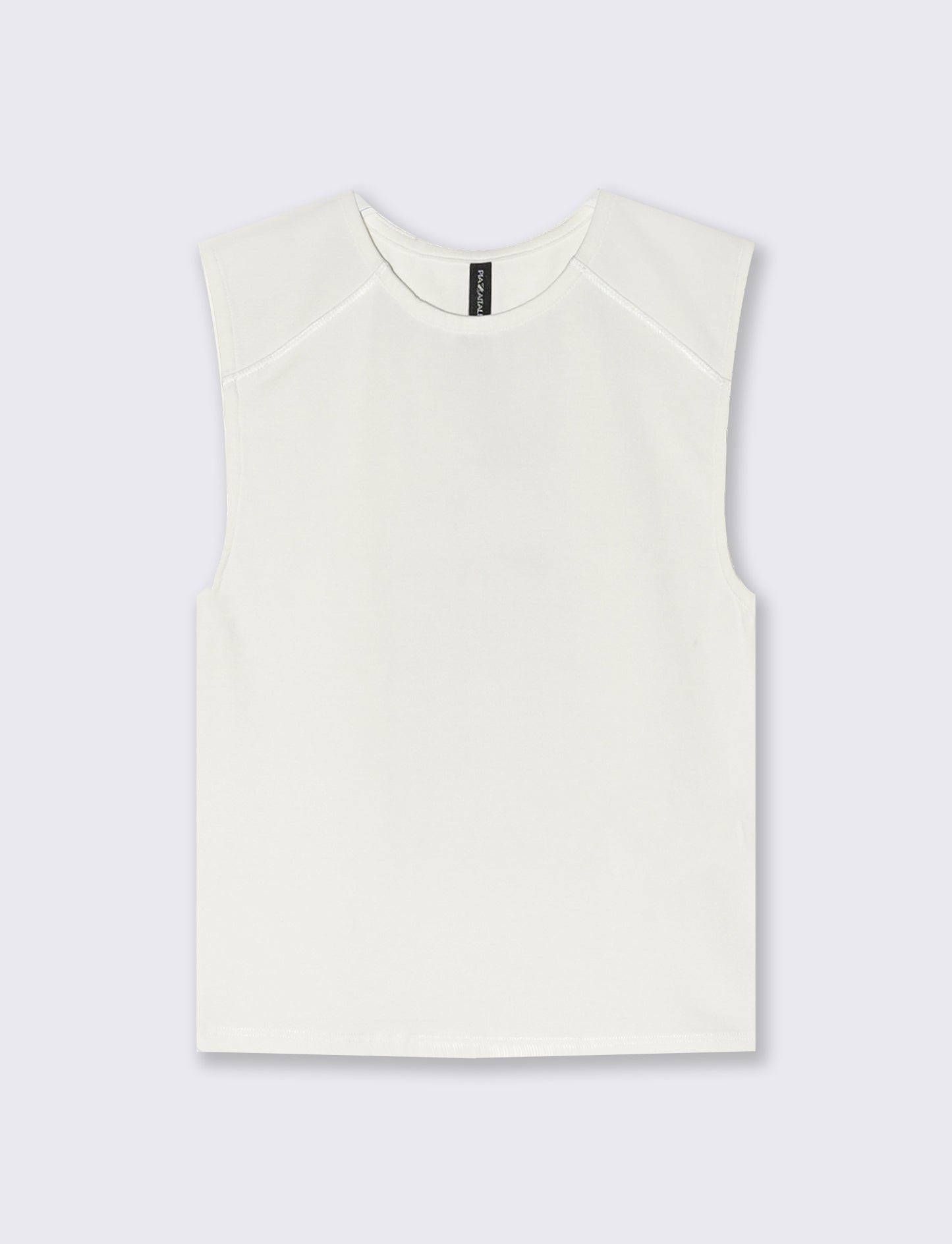 Top Smanicato Aderente Elegante - Bianco latte