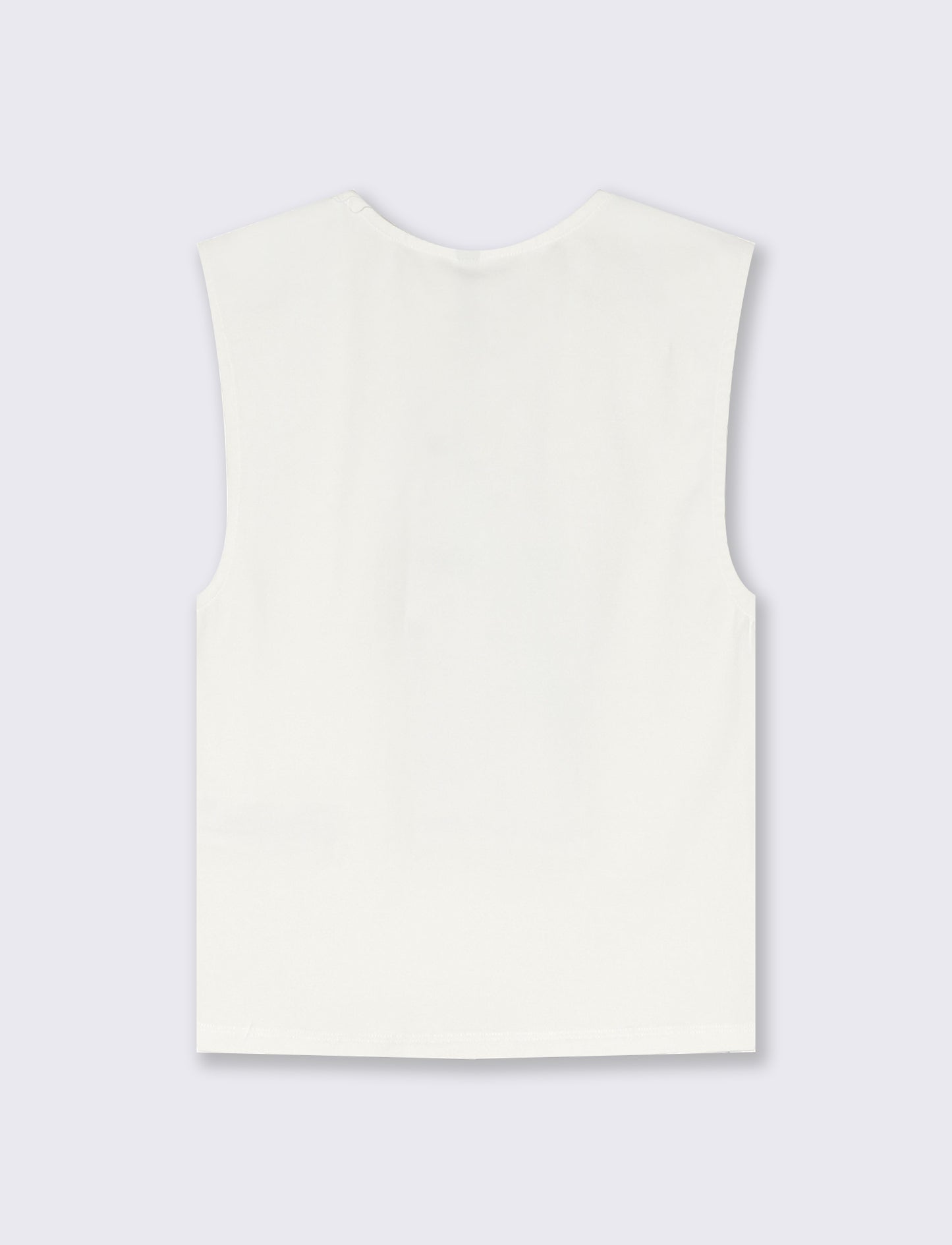 Top Smanicato Aderente Elegante - Bianco latte