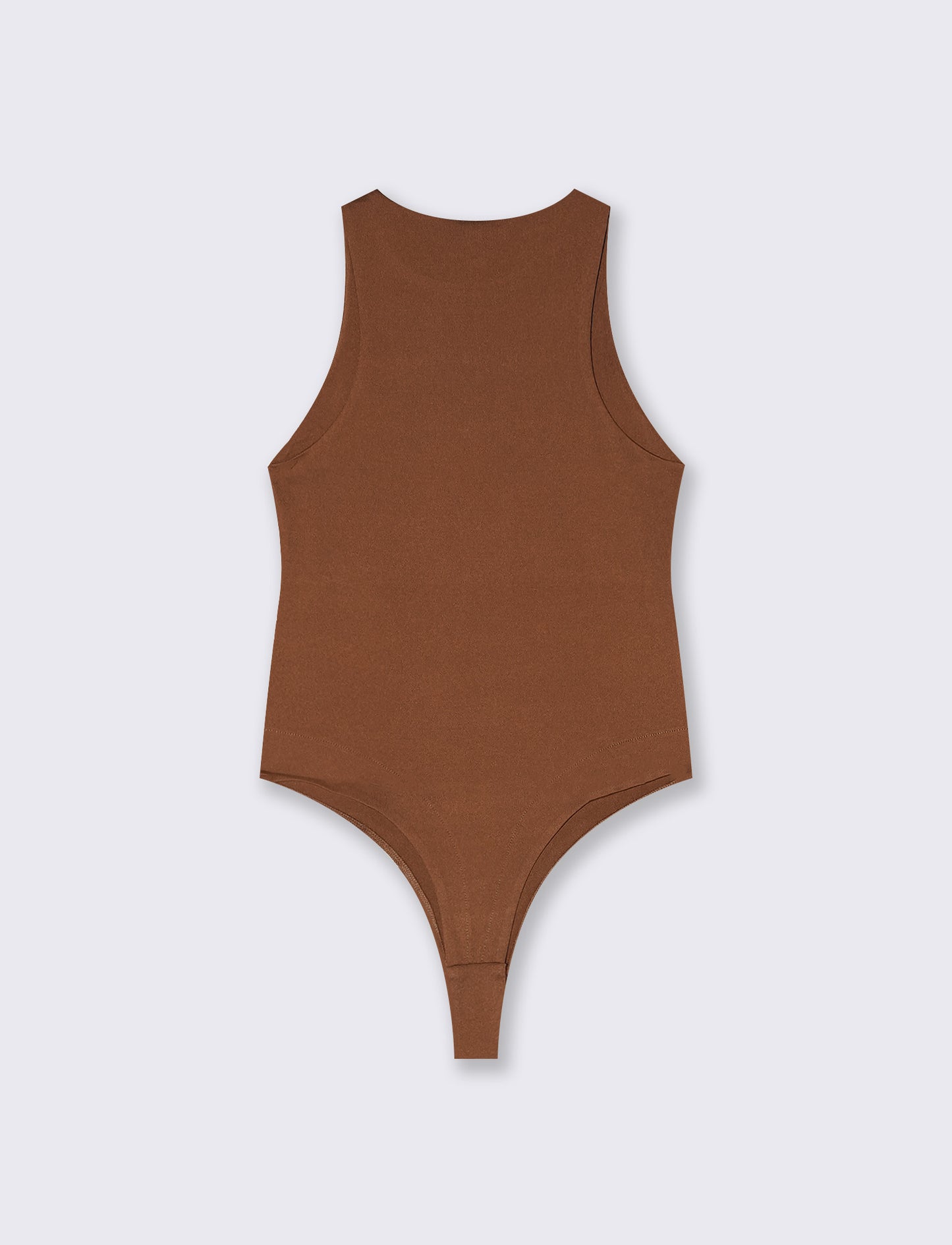 Body giromanica in tessuto elasticizzato - Marrone tabacco