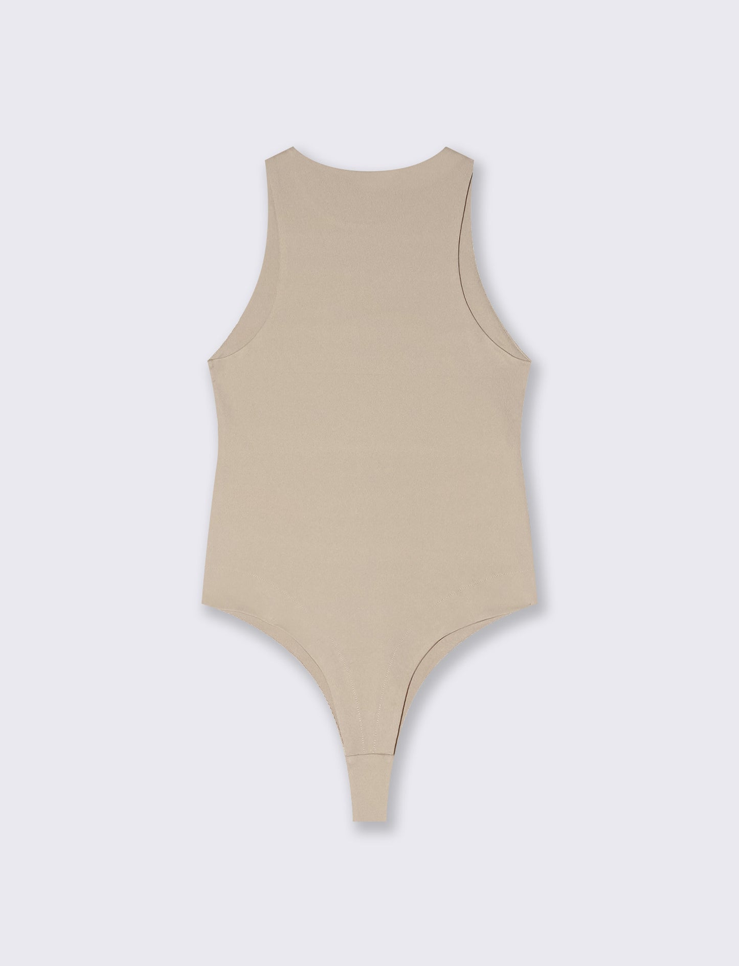 Body giromanica in tessuto elasticizzato - Beige grano