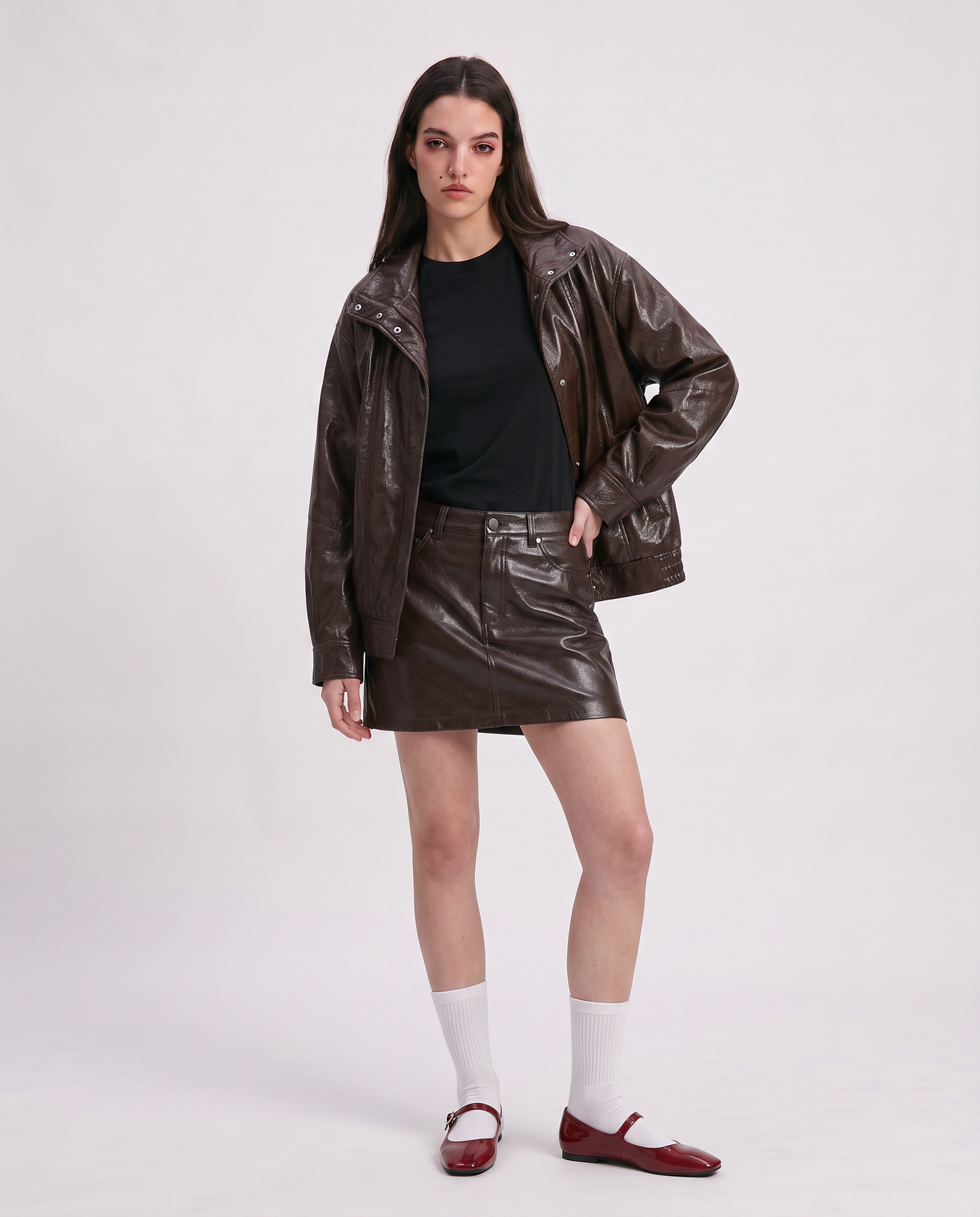 Bomber in ecopelle over per ogni look - Moro