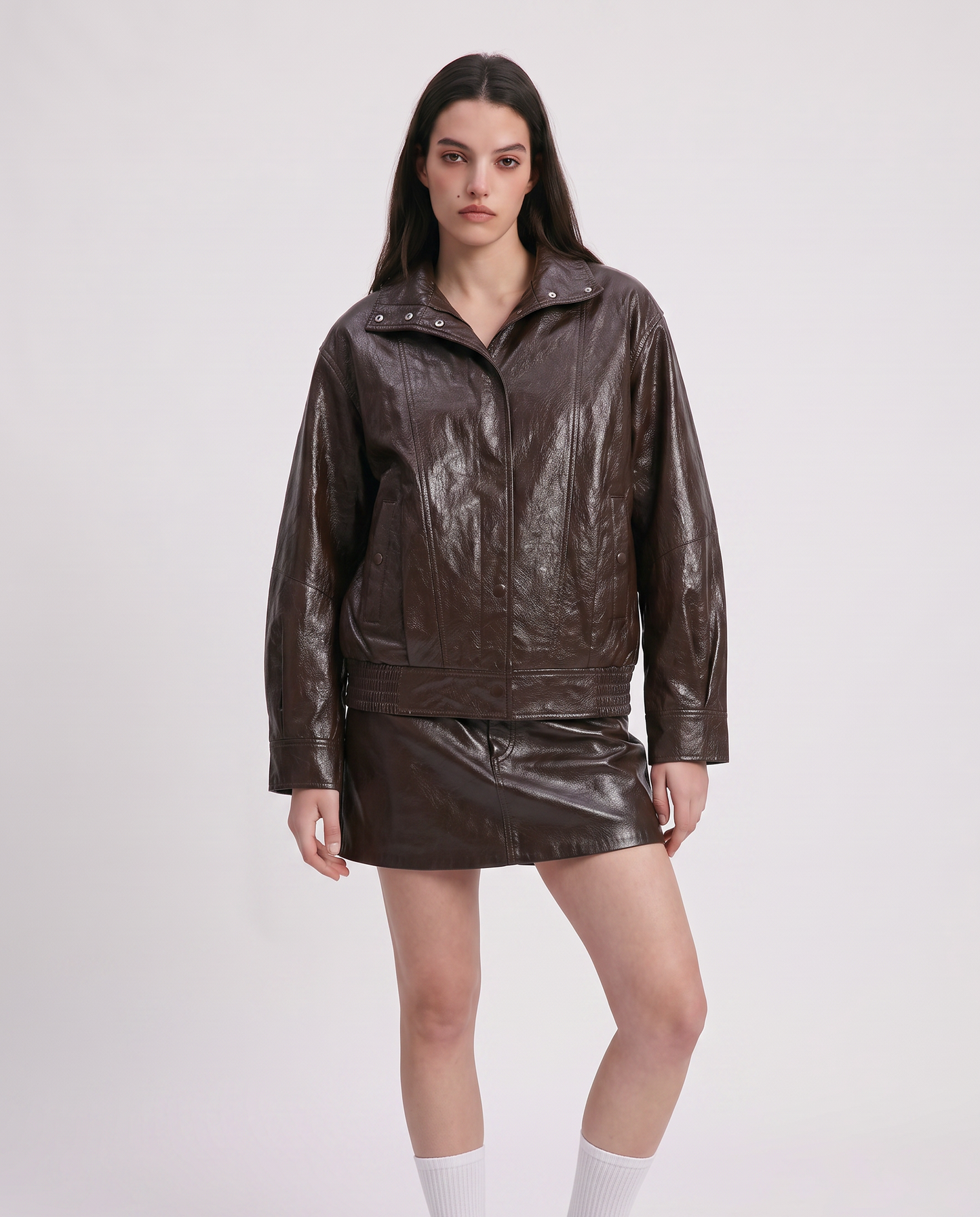 Bomber in ecopelle over per ogni look - Moro
