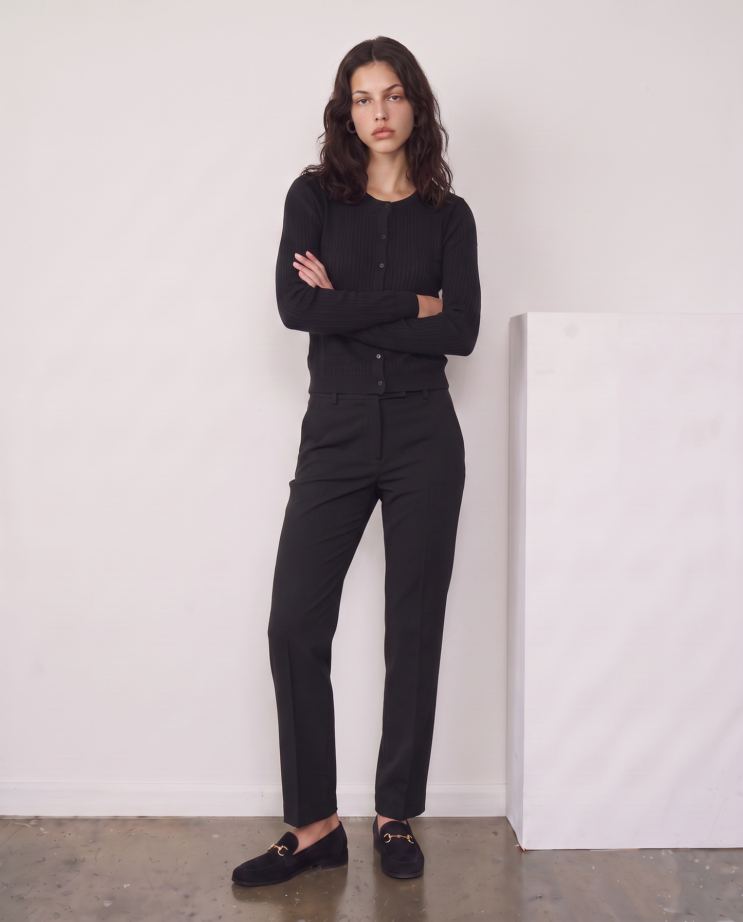 Pantalone elastico in vita retro - Nero