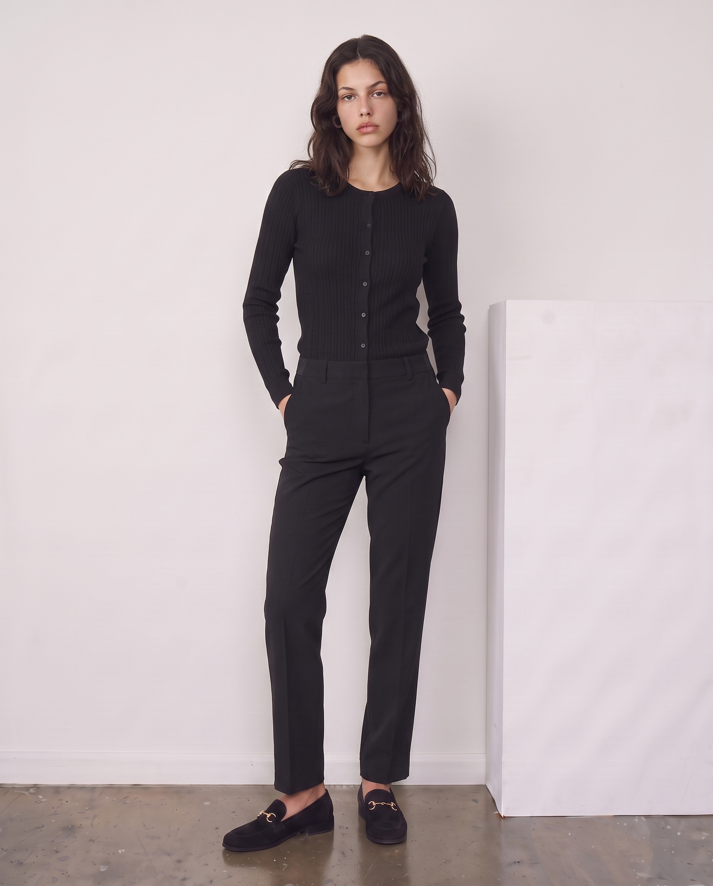 Pantalone elastico in vita retro - Nero