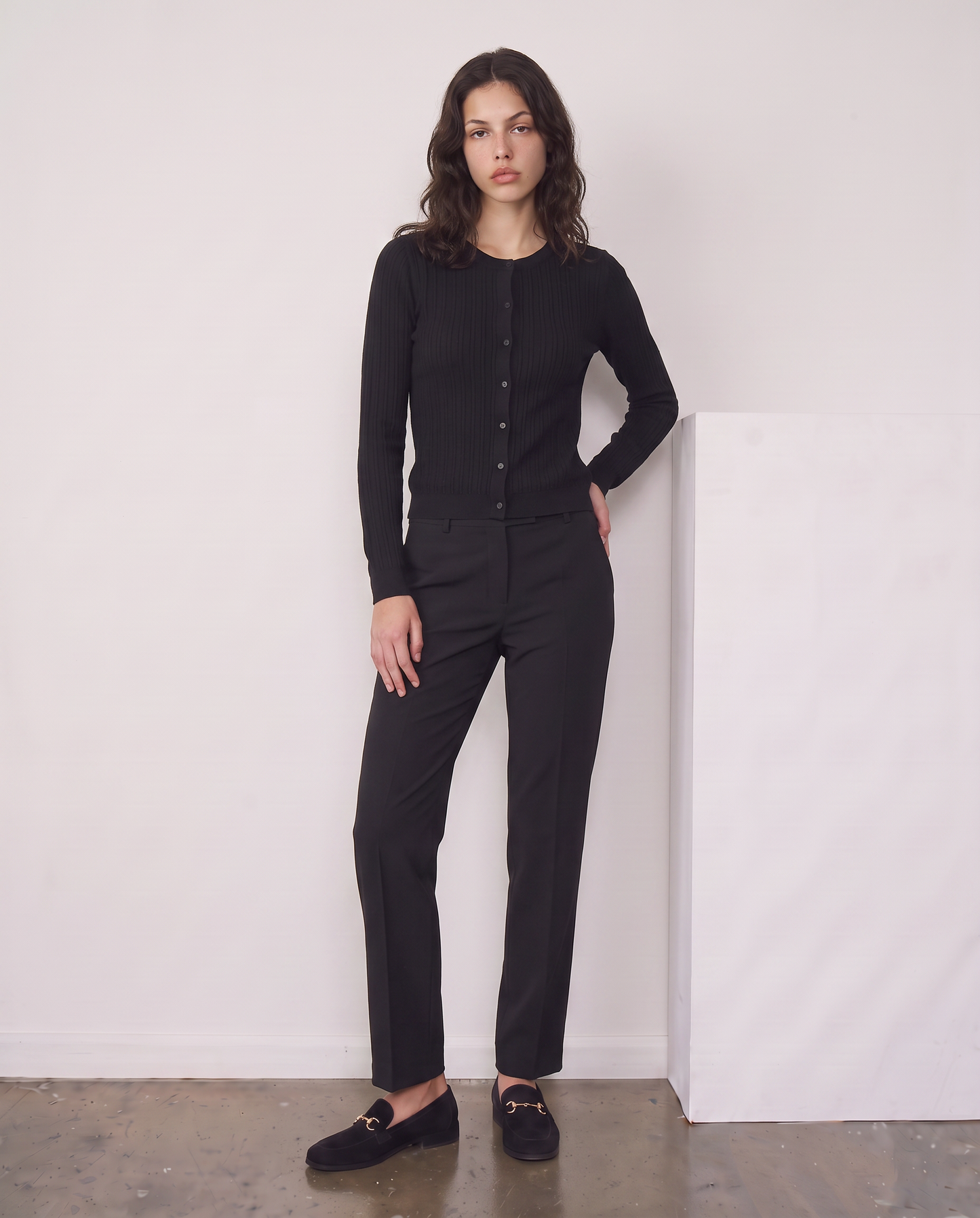 Pantalone elastico in vita retro - Nero