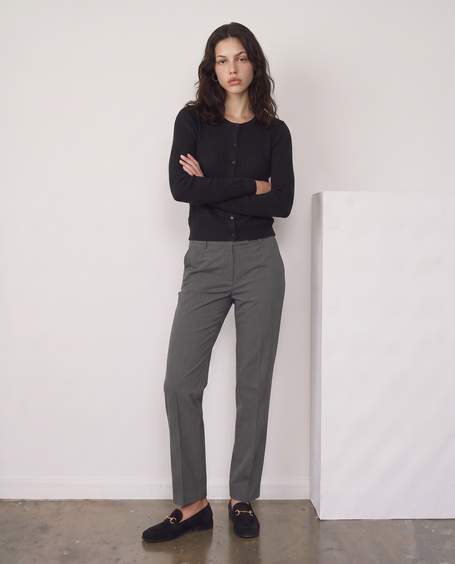 Pantalone elastico in vita retro - Grigio mel.