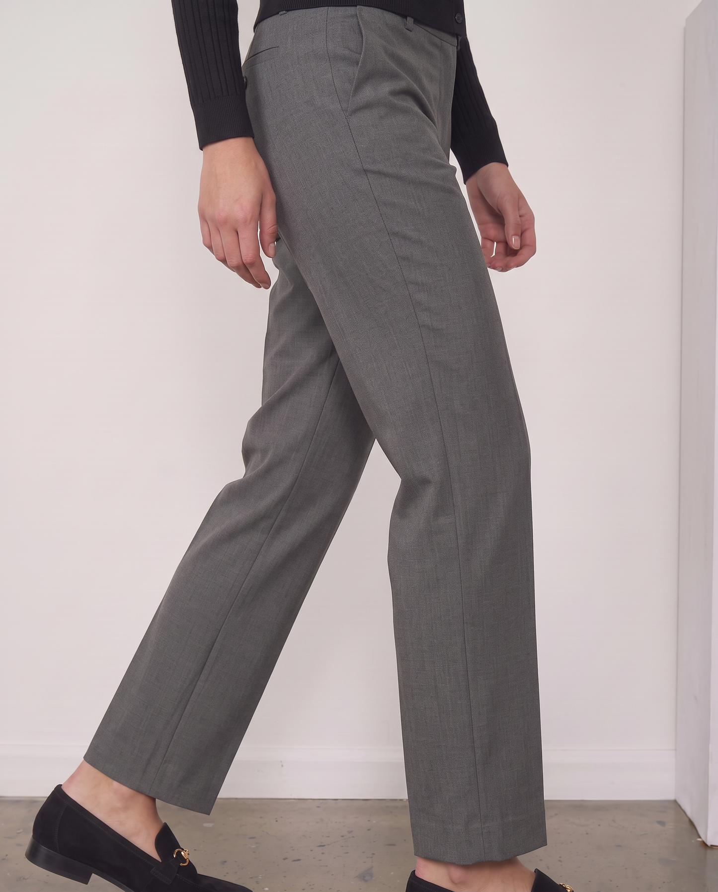 Pantalone elastico in vita retro - Grigio mel.