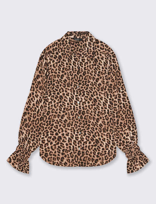 Camicia stampata manica lunga con colletto - var 1