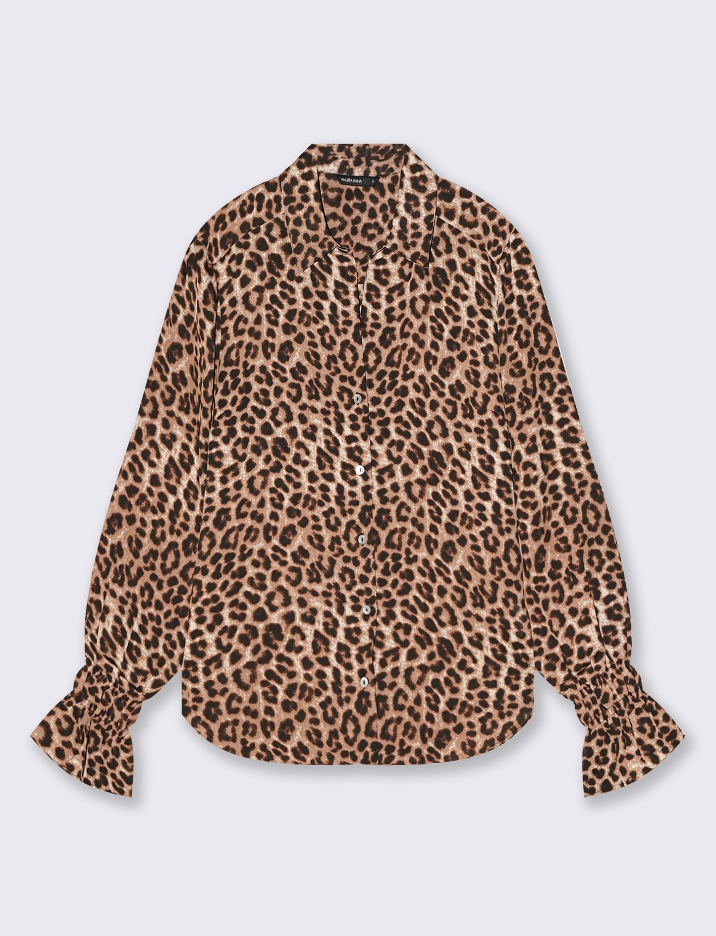 Printed long sleeve shirt with collar - 