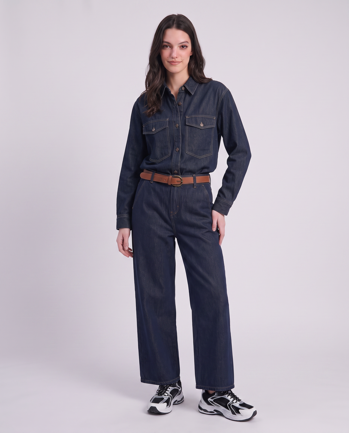 Camicia in denim con alette sulle spalle - Denim